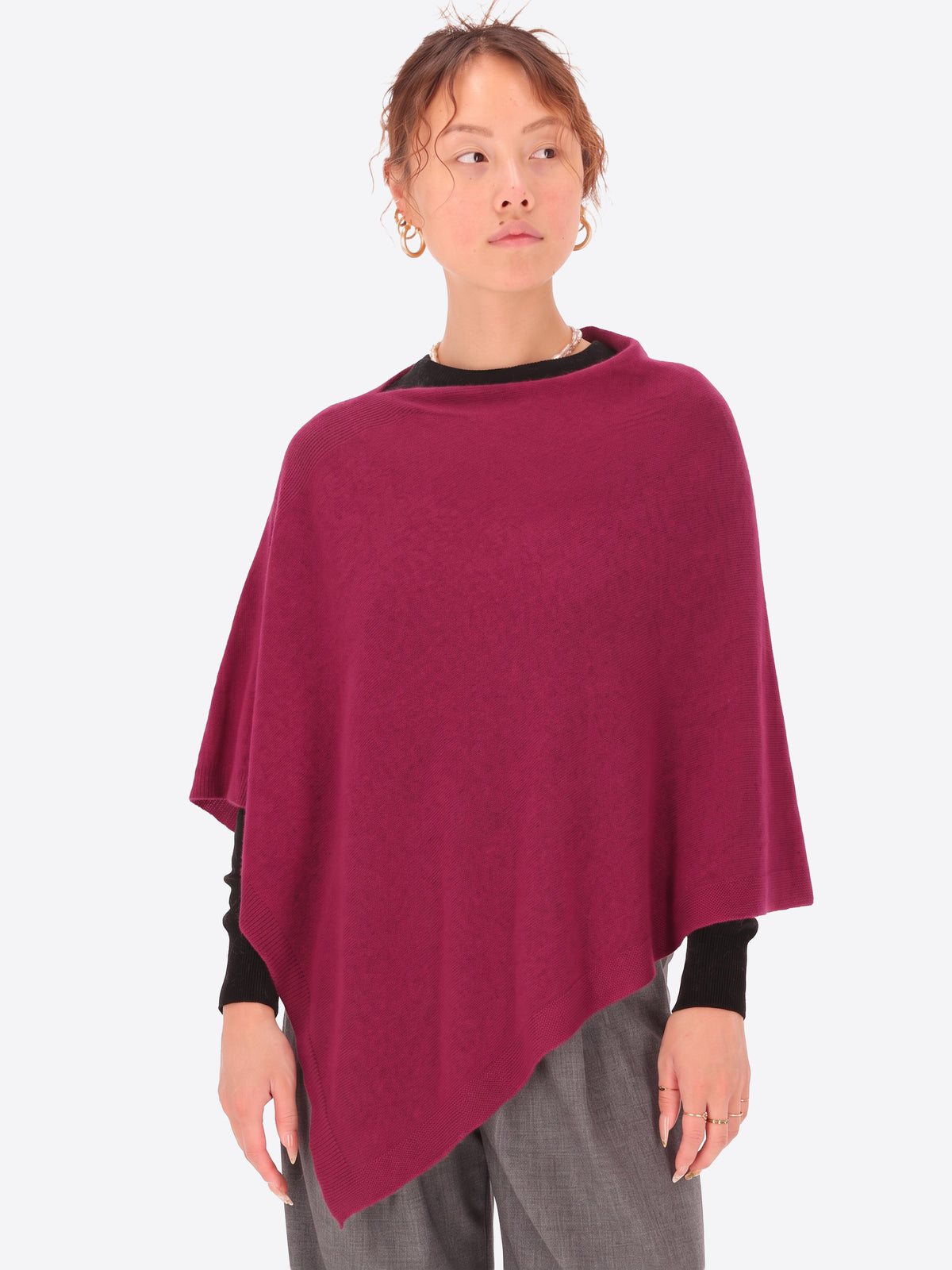 Poncho in Misto Lana e Cashmere