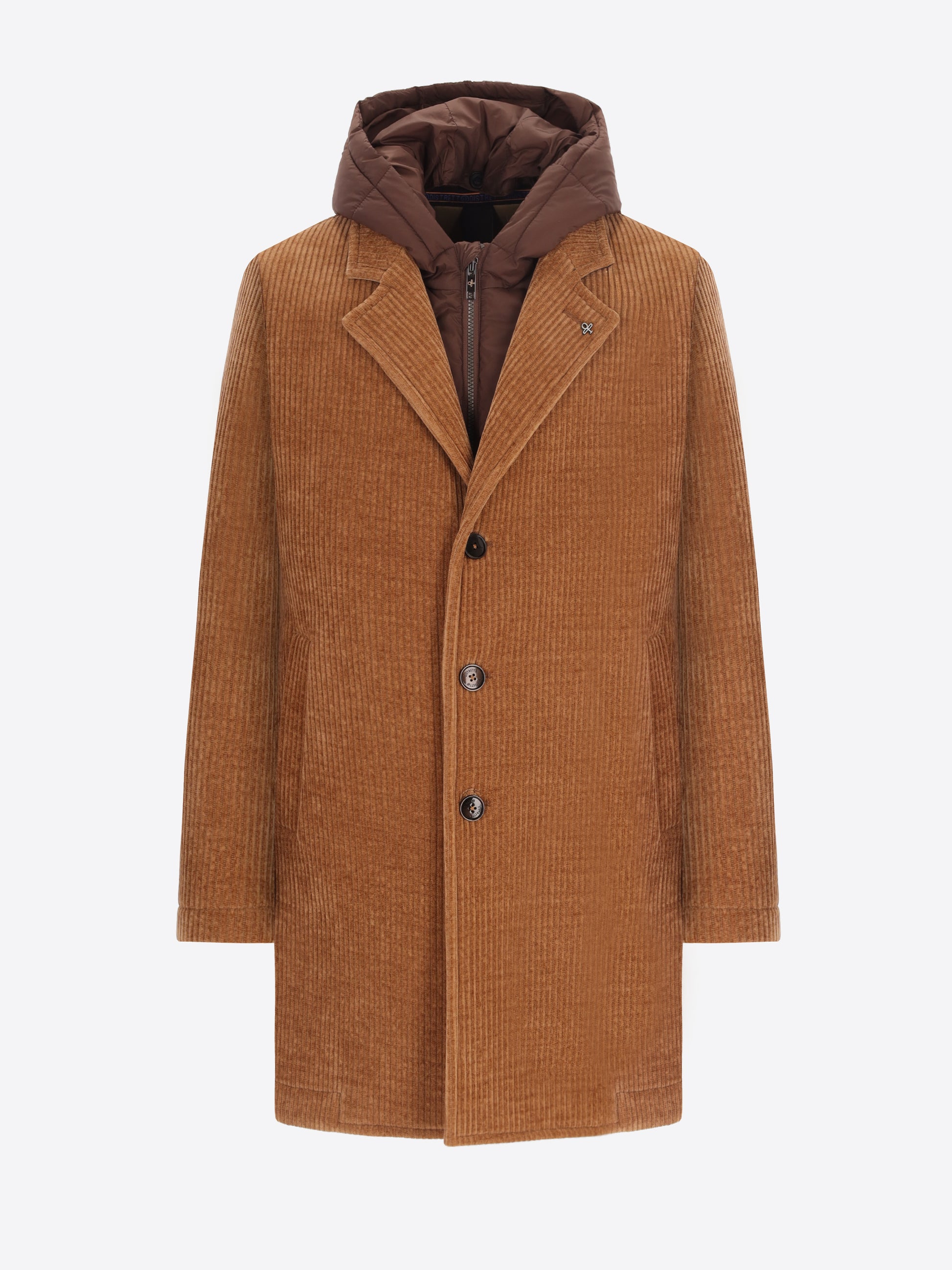 French Rib Corduroy Coat With Detachable Hood Alba