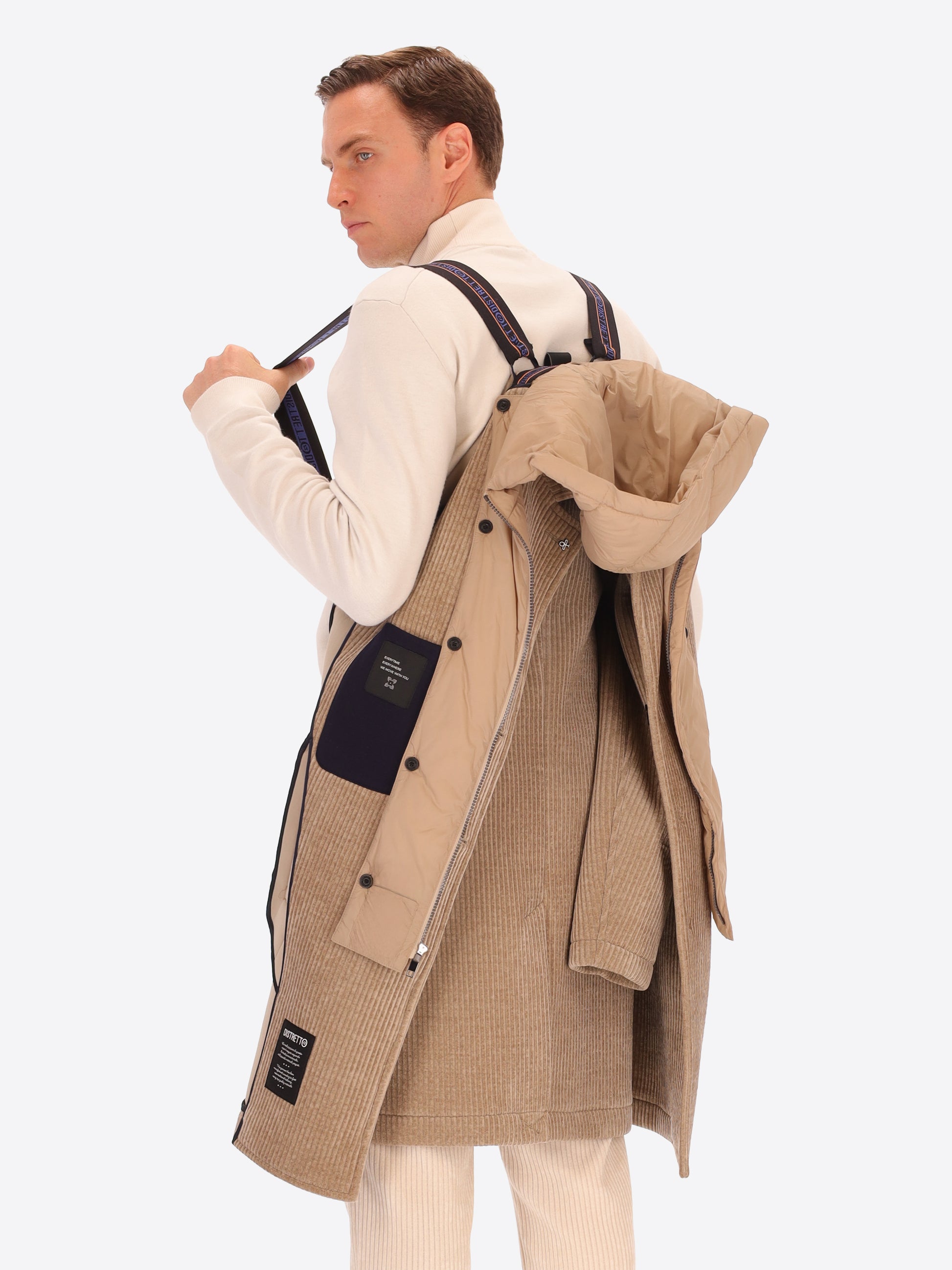 French Rib Corduroy Coat With Detachable Hood Alba