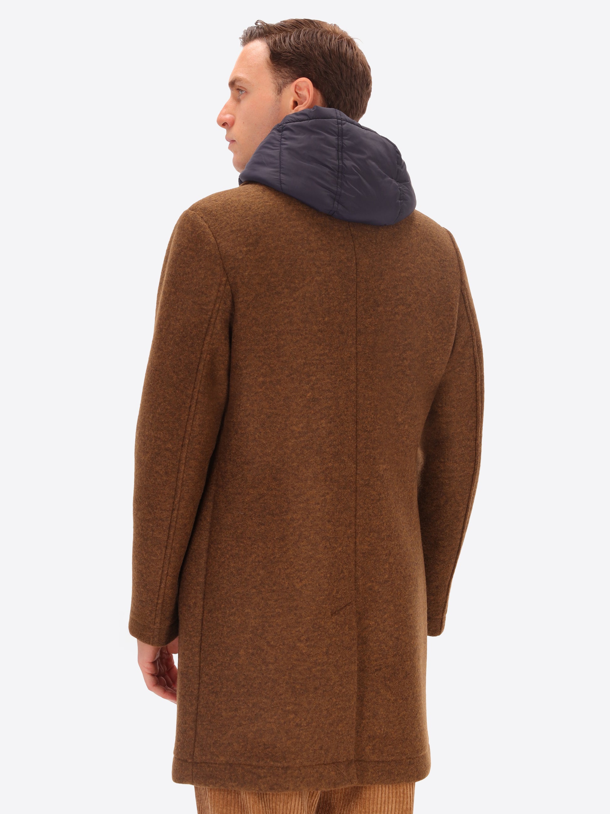 Cappotto Carlos In Lana Cotta Accoppiata Con Cappuccio Staccabile