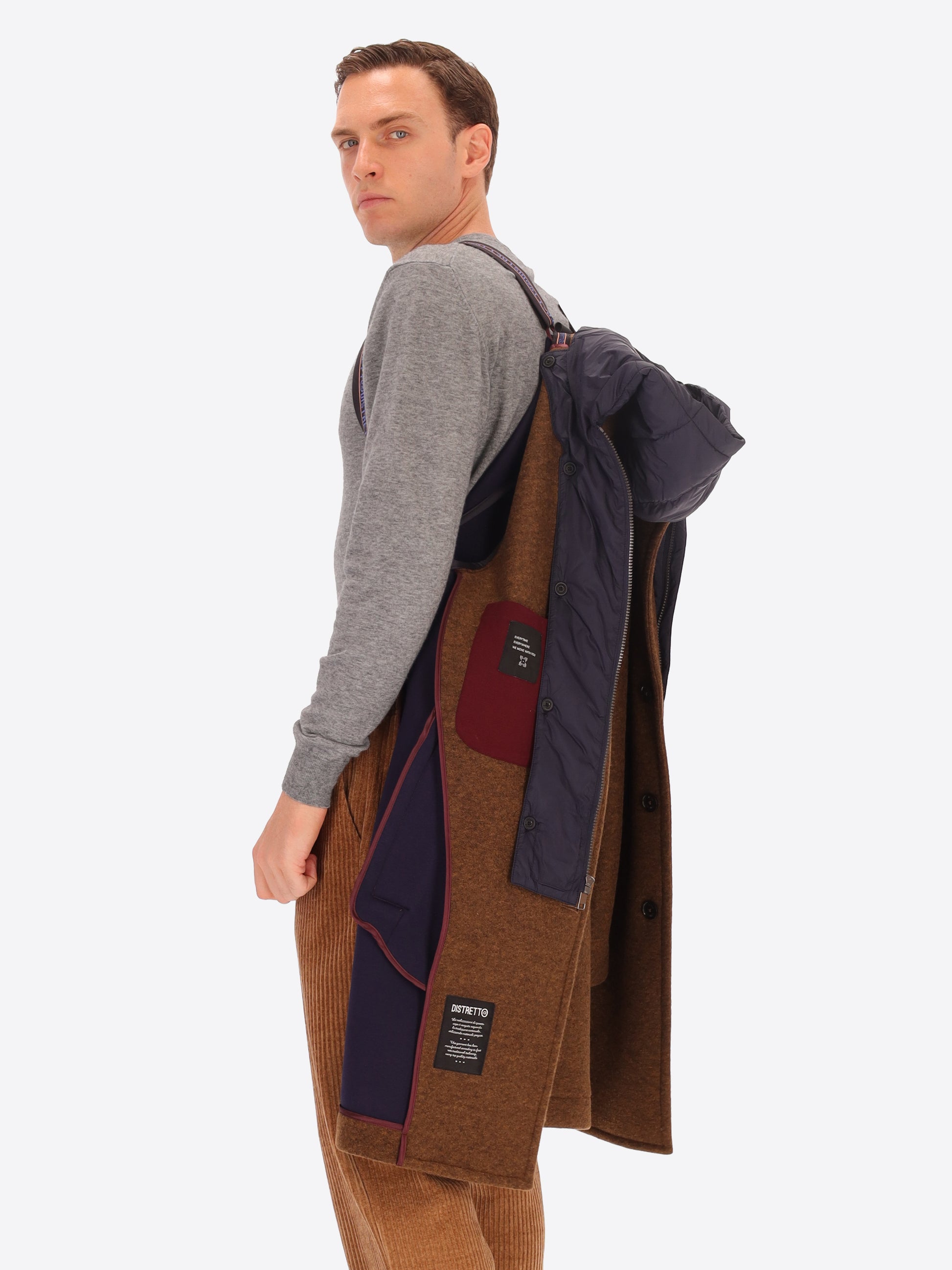 Cappotto Carlos In Lana Cotta Accoppiata Con Cappuccio Staccabile