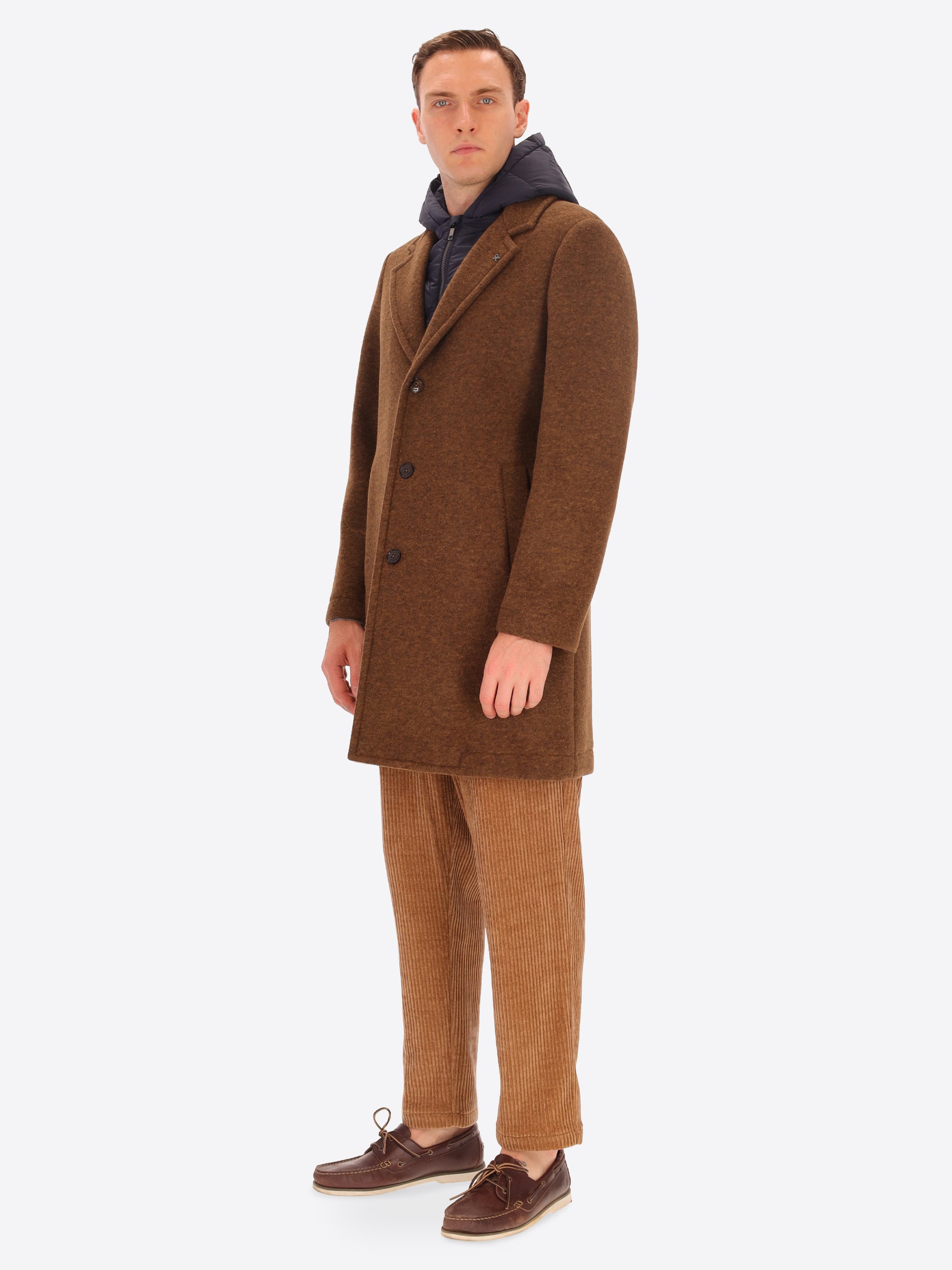 Cappotto Carlos In Lana Cotta Accoppiata Con Cappuccio Staccabile