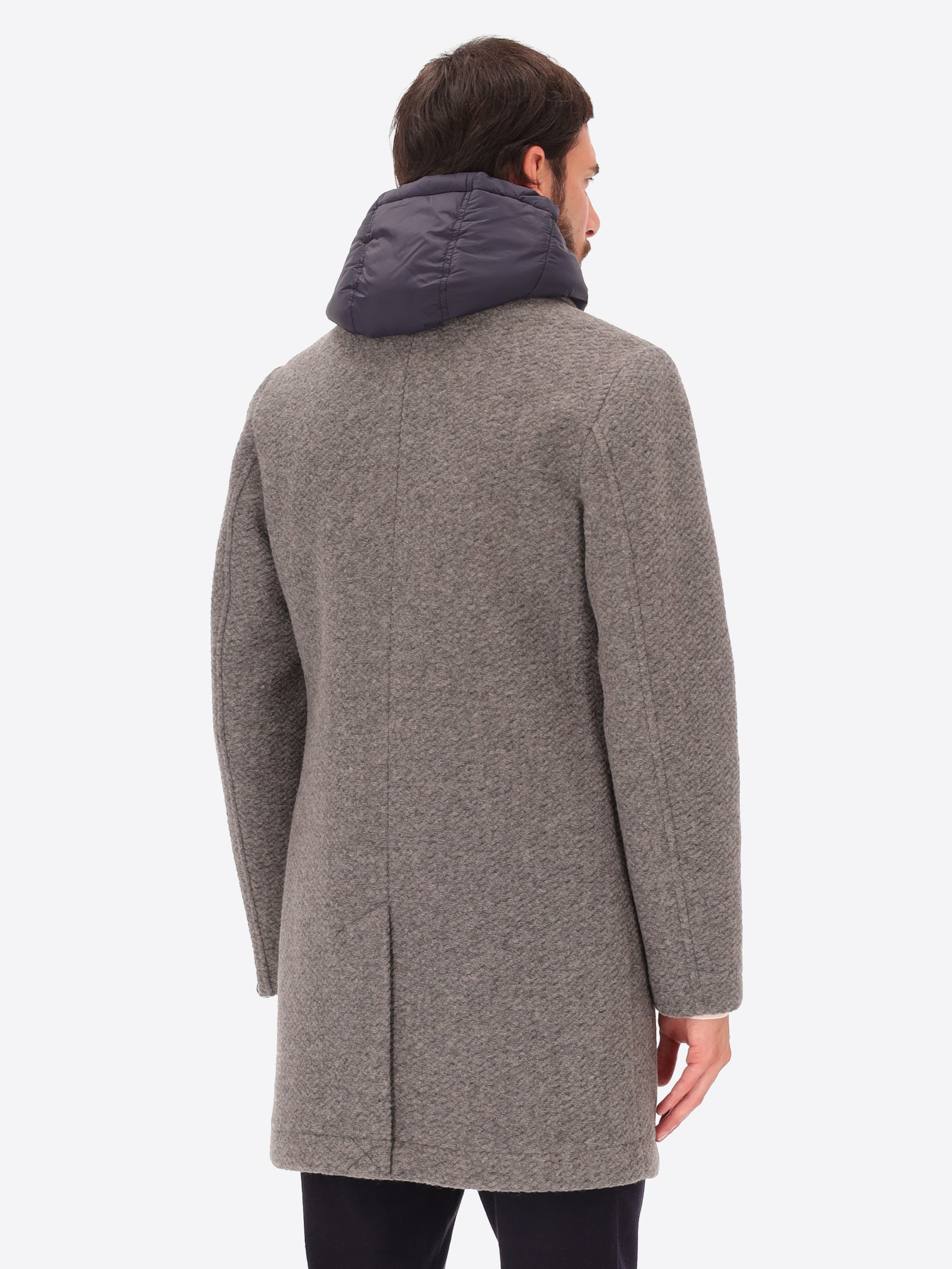 Preston Mantel Aus Walkwolle Mit Abnehmbarer Kapuze – Distretto12