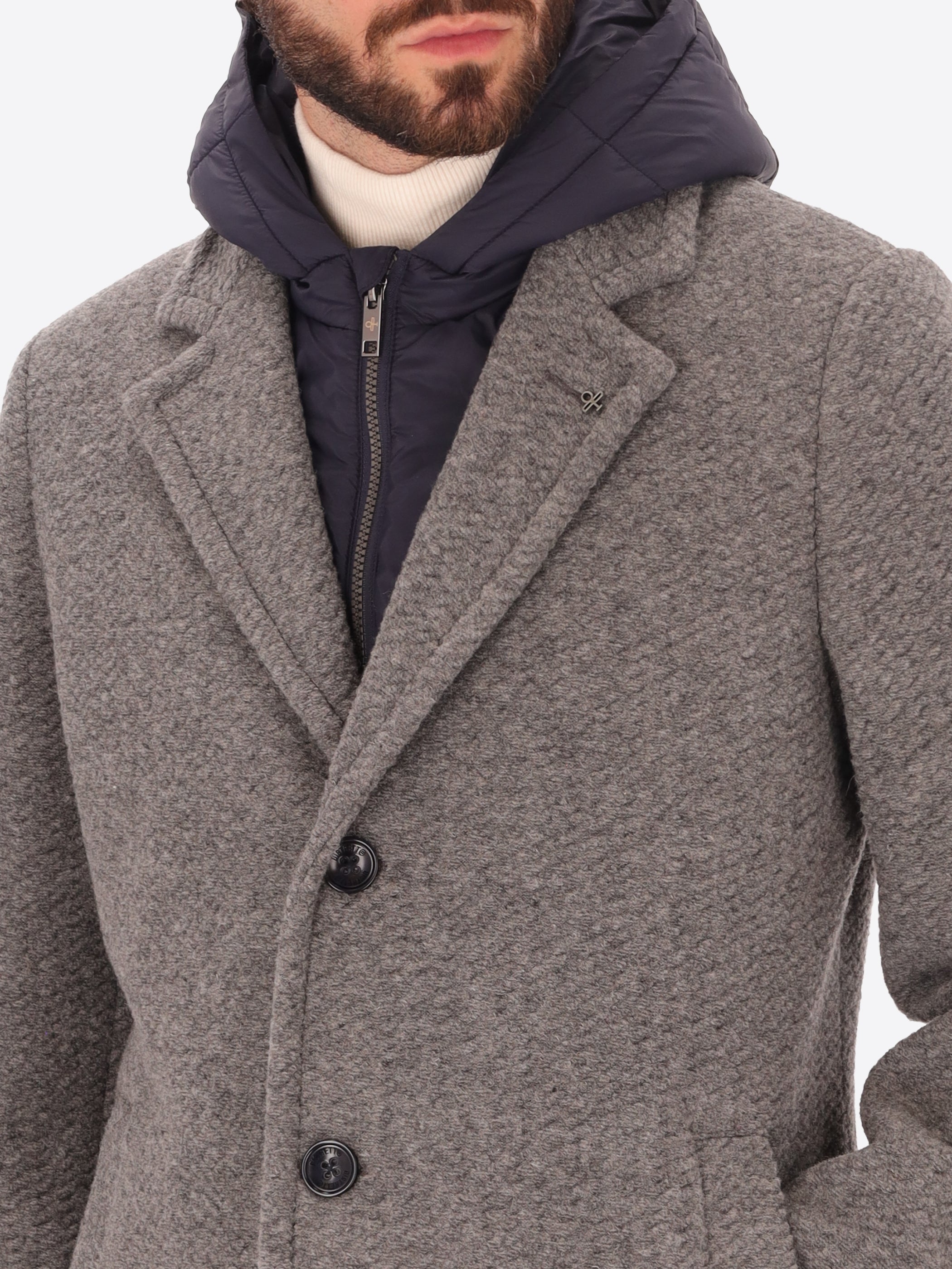 Boiled Wool Blend Coat Preston With Detachable Hood. – Distretto12