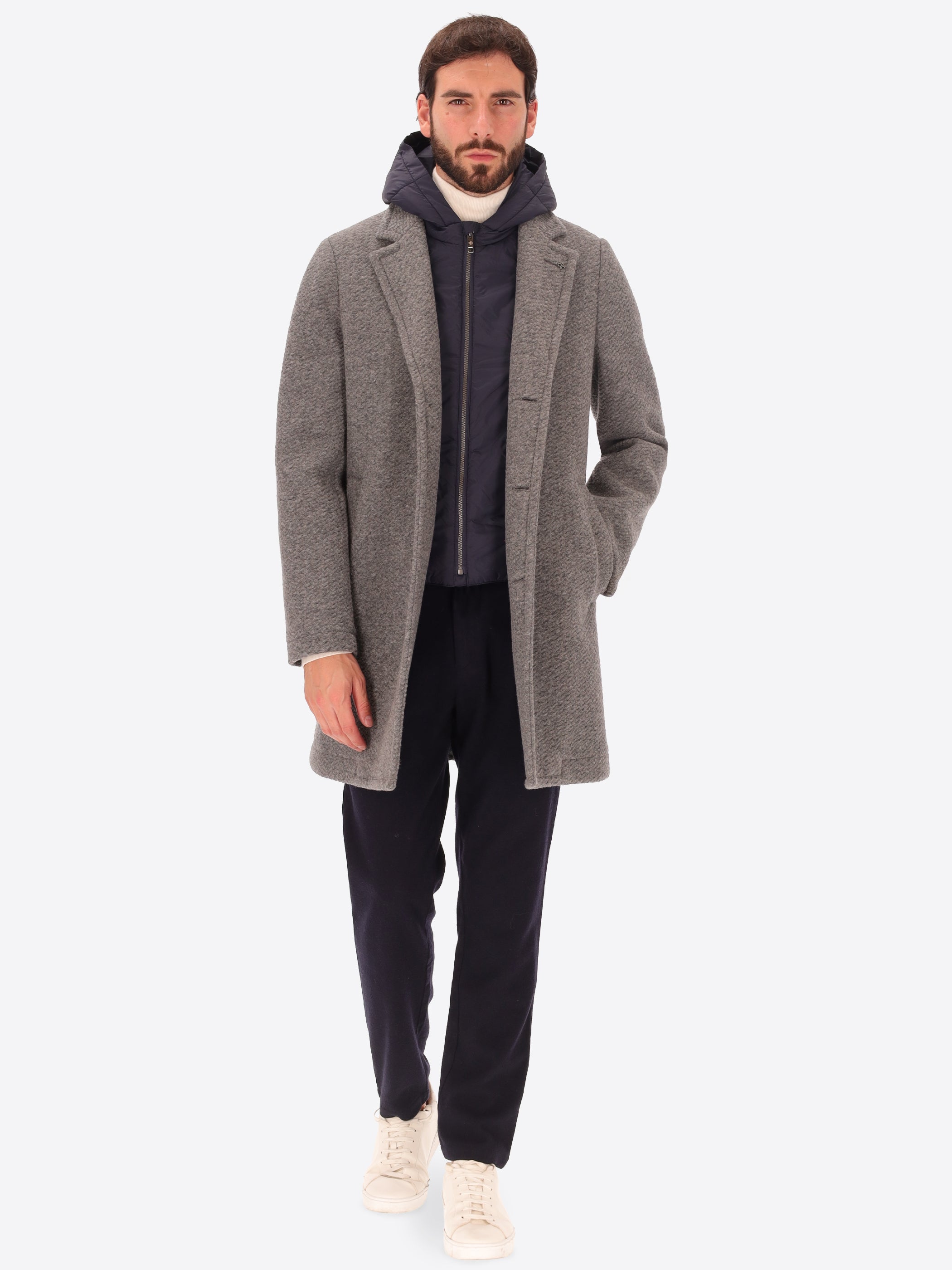 Boiled Wool Blend Coat Preston With Detachable Hood. – Distretto12