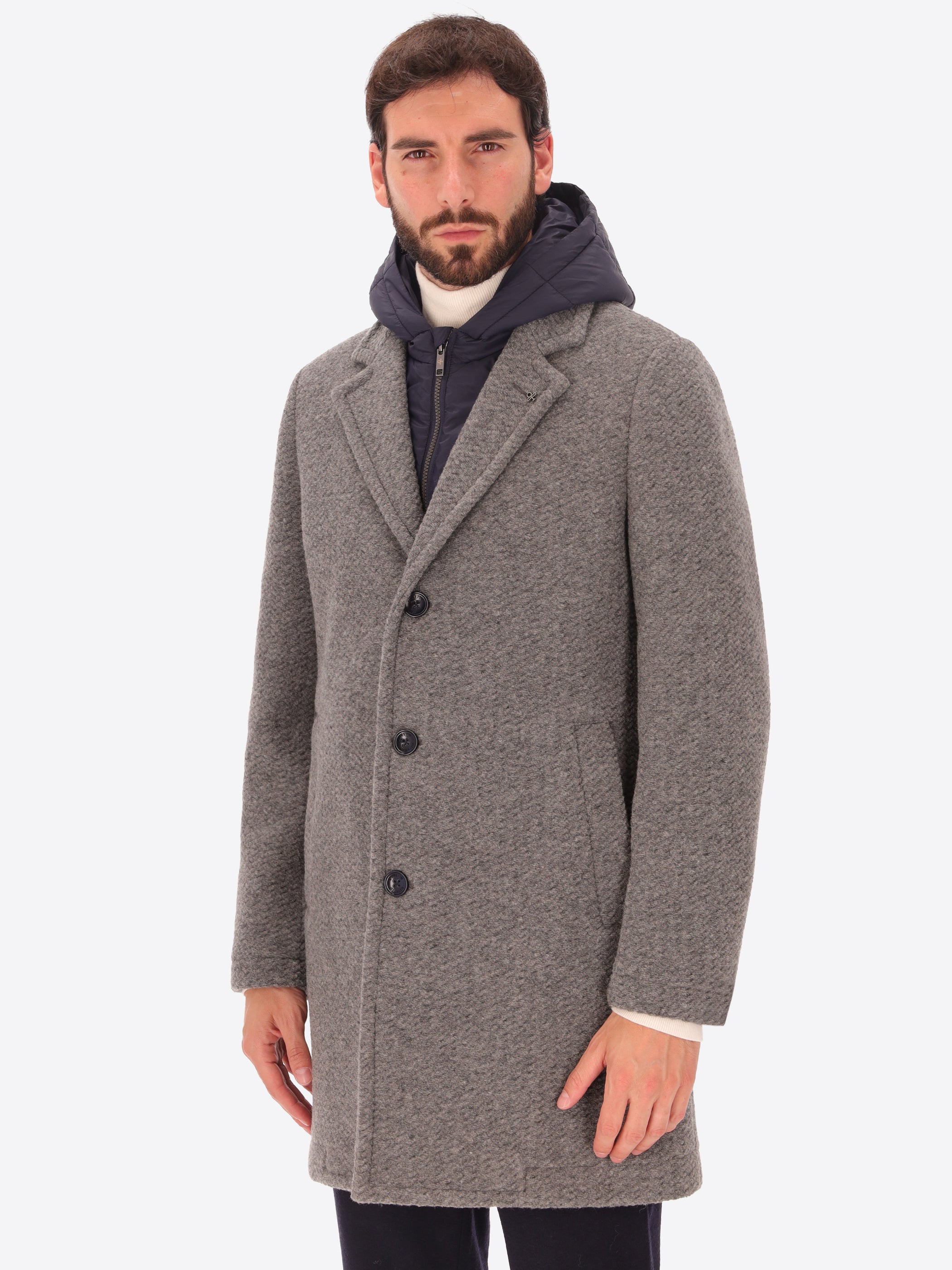 Boiled Wool Blend Coat Preston With Detachable Hood. – Distretto12