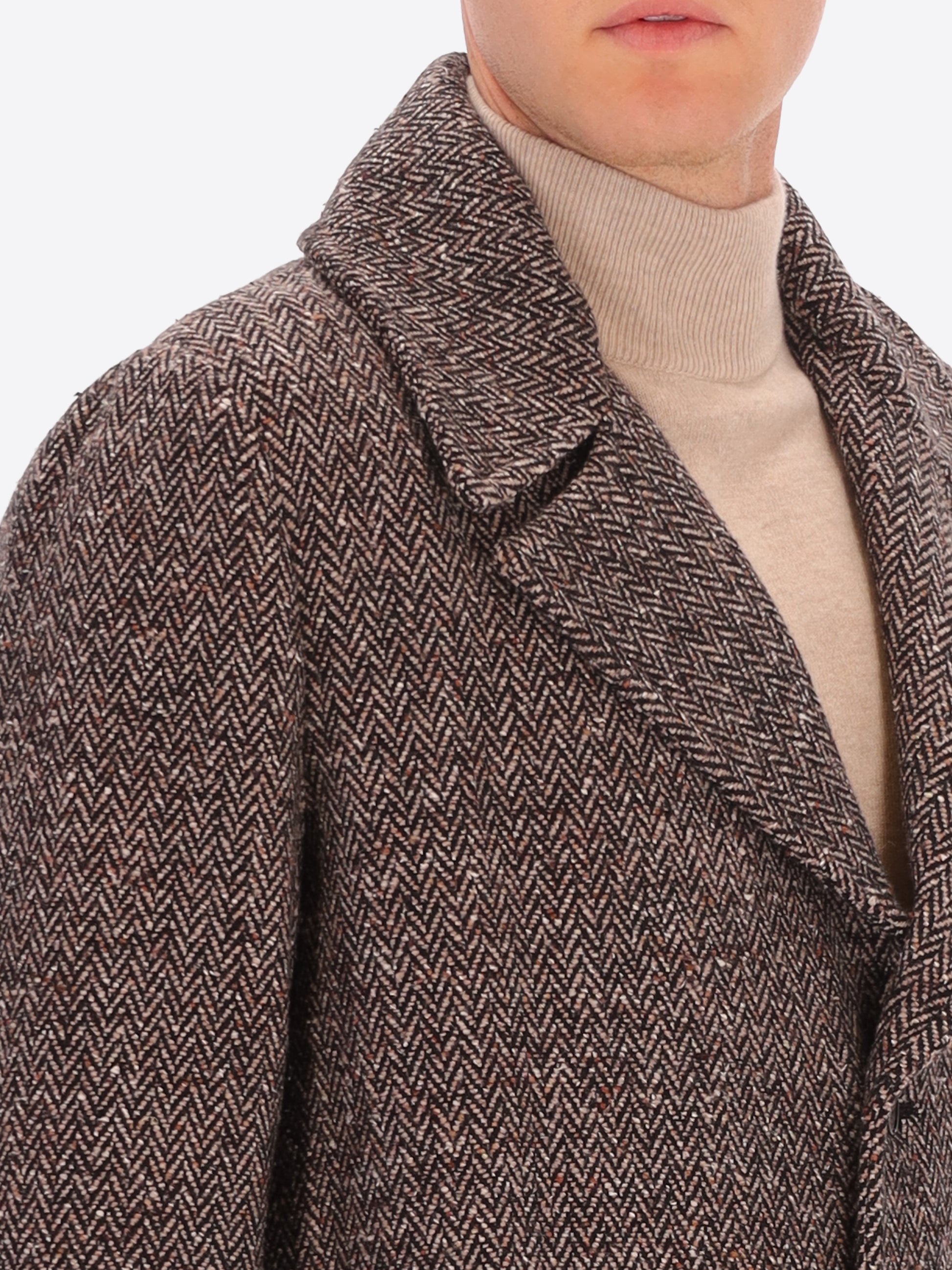 Cappotto Over In Lana Bottonata Lancaster