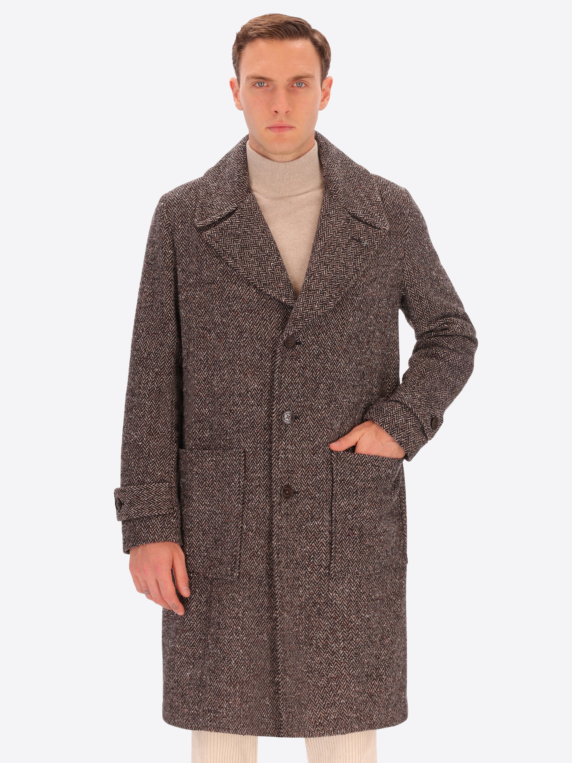 Cappotto Over In Lana Bottonata Lancaster