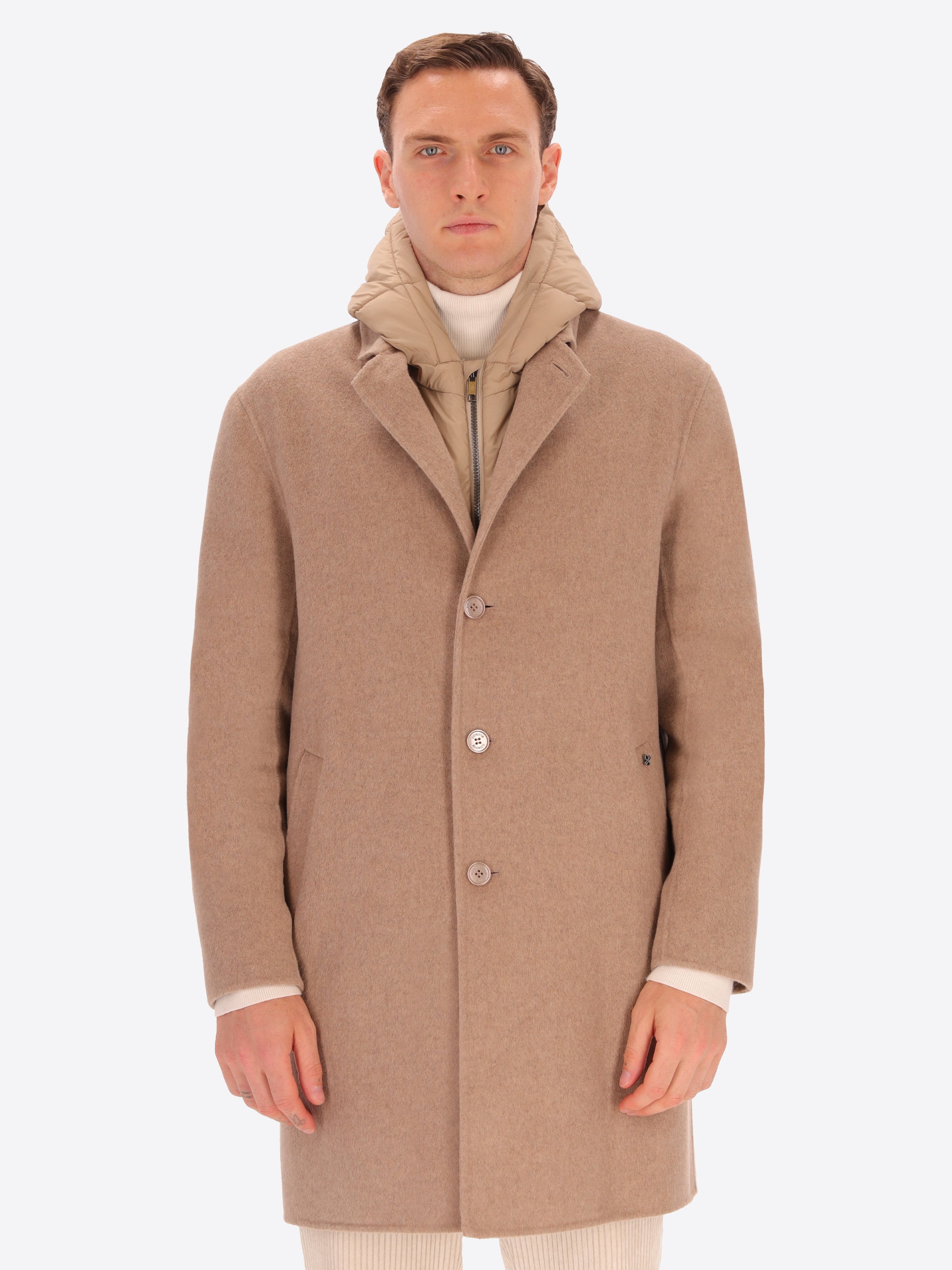 Wool Blend Coat With Detachable Hood Essex