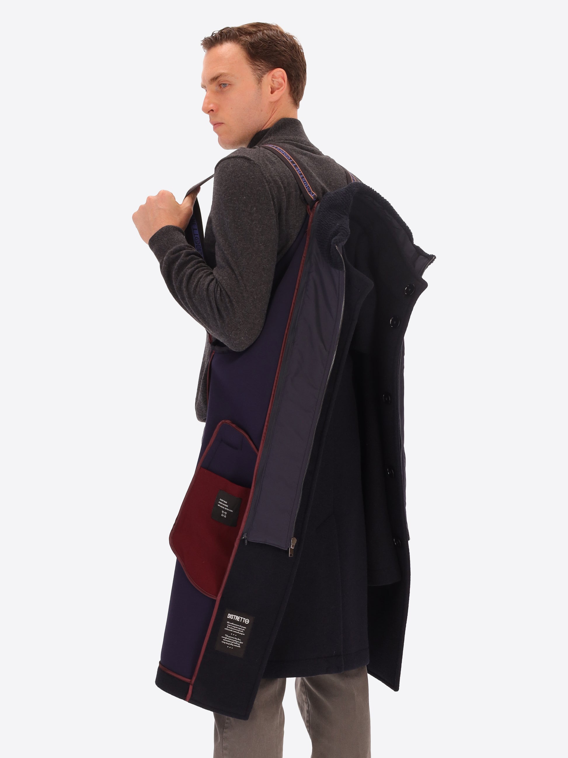Cappotto Carlos In Lana Cotta Accoppiata Con Pettorina Staccabile