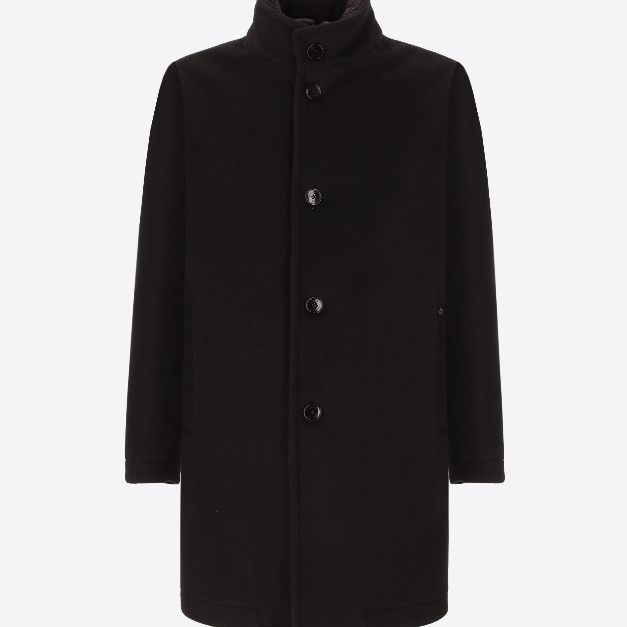 Super-Comfort Wool-Blend Coat Manchester with Detachable High-Collar Insert
