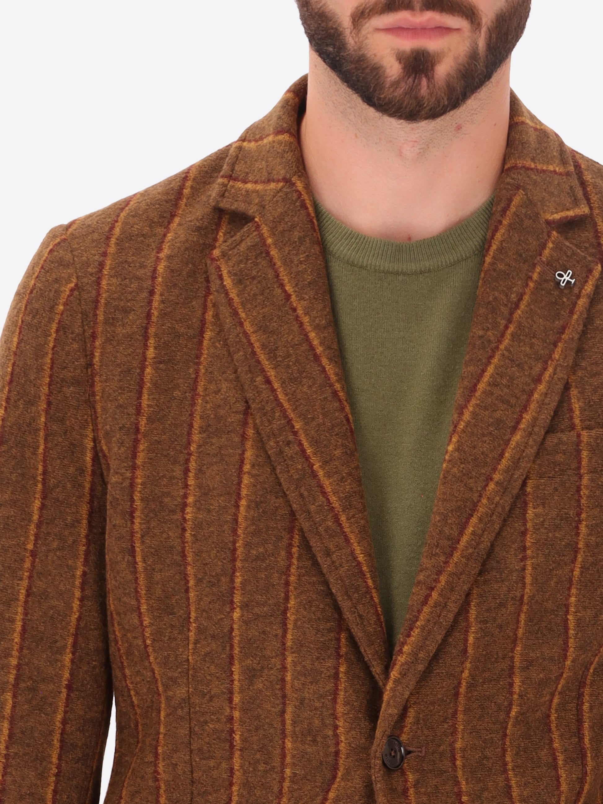Bangor Jacke Aus Wollmischung Mit Doppelstreifen