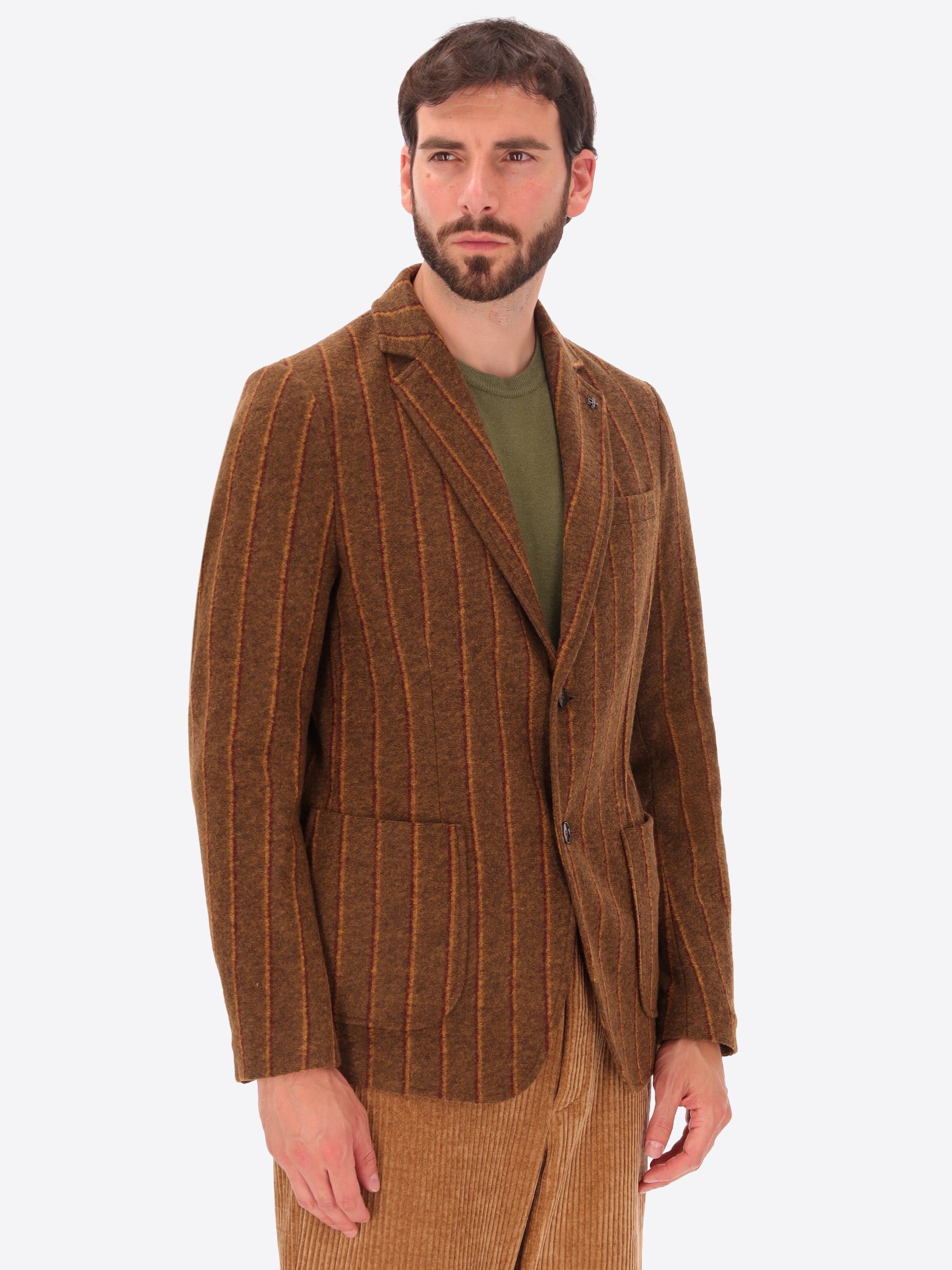 Bangor Jacke Aus Wollmischung Mit Doppelstreifen