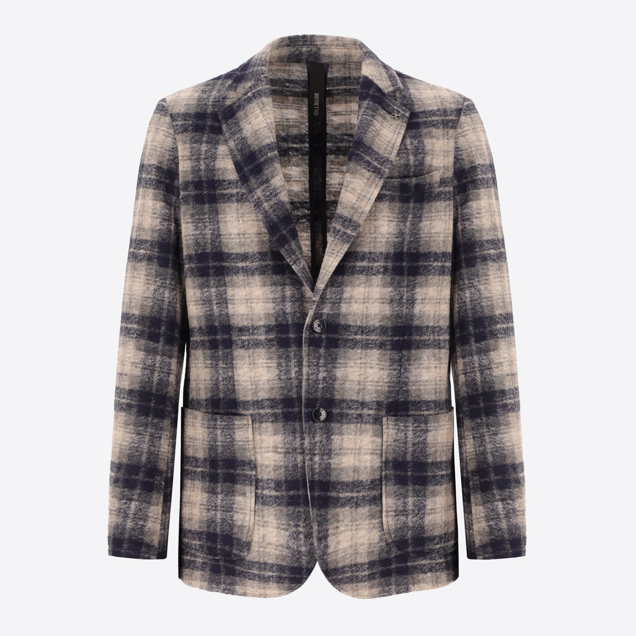Wool-Blend Jacket Belfast With Tartan Check Pattern