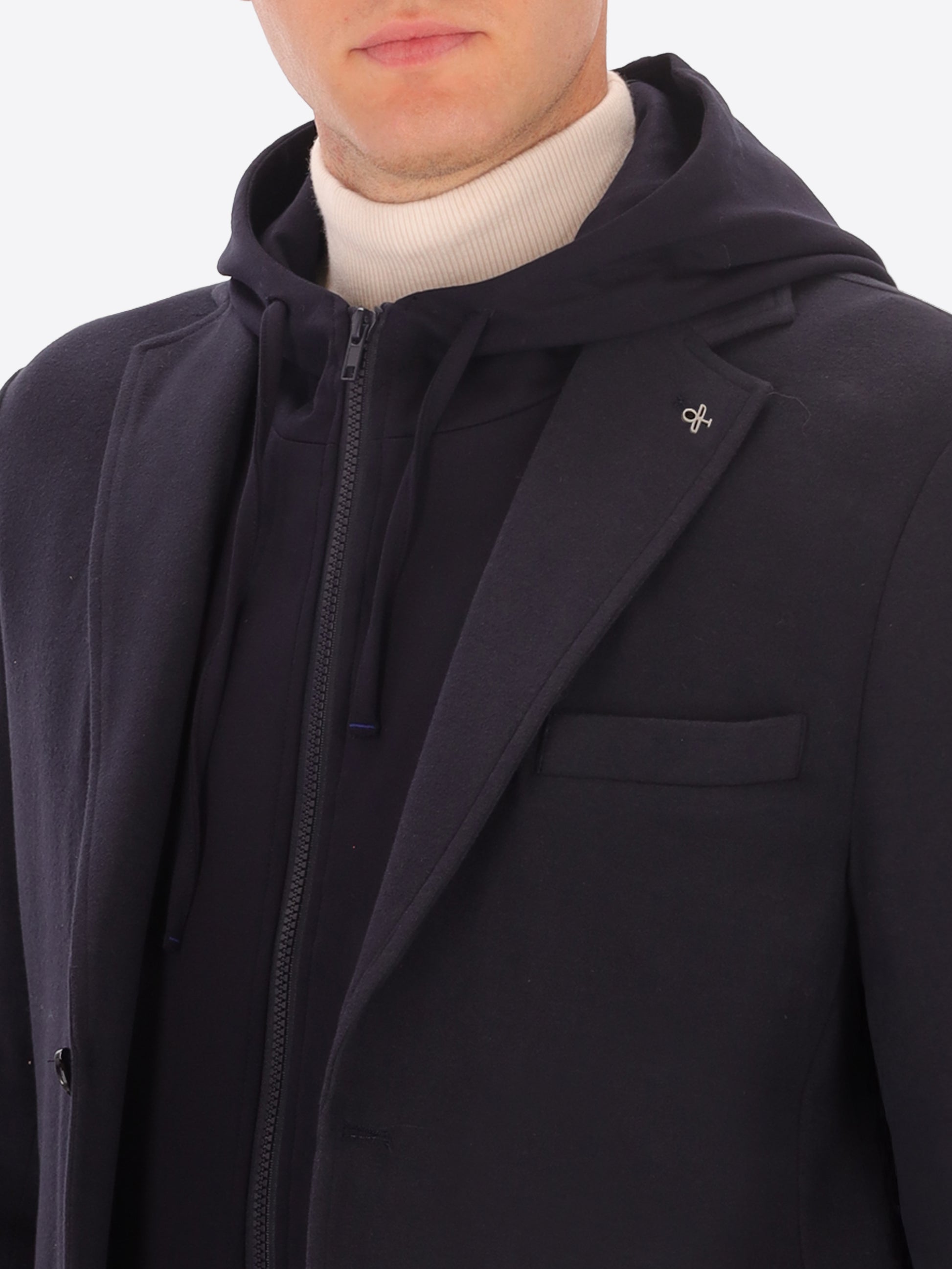 Feel Jacke Aus Stretch-Panel-Stoff Mit Abnehmbarem Kapuzen-Einsatz