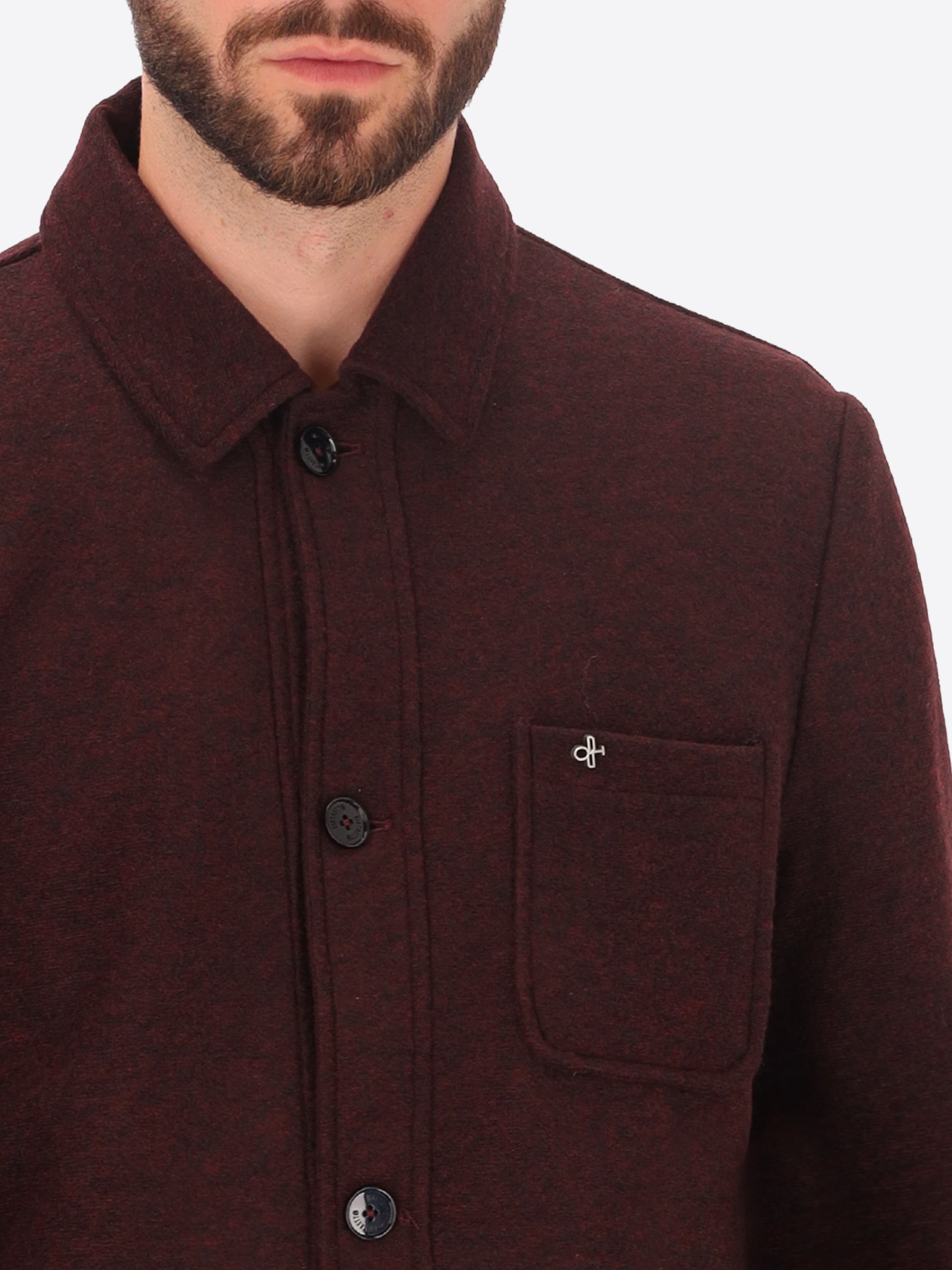 Isaia Hemdjacke Aus Uni Und Melange Wollmischung