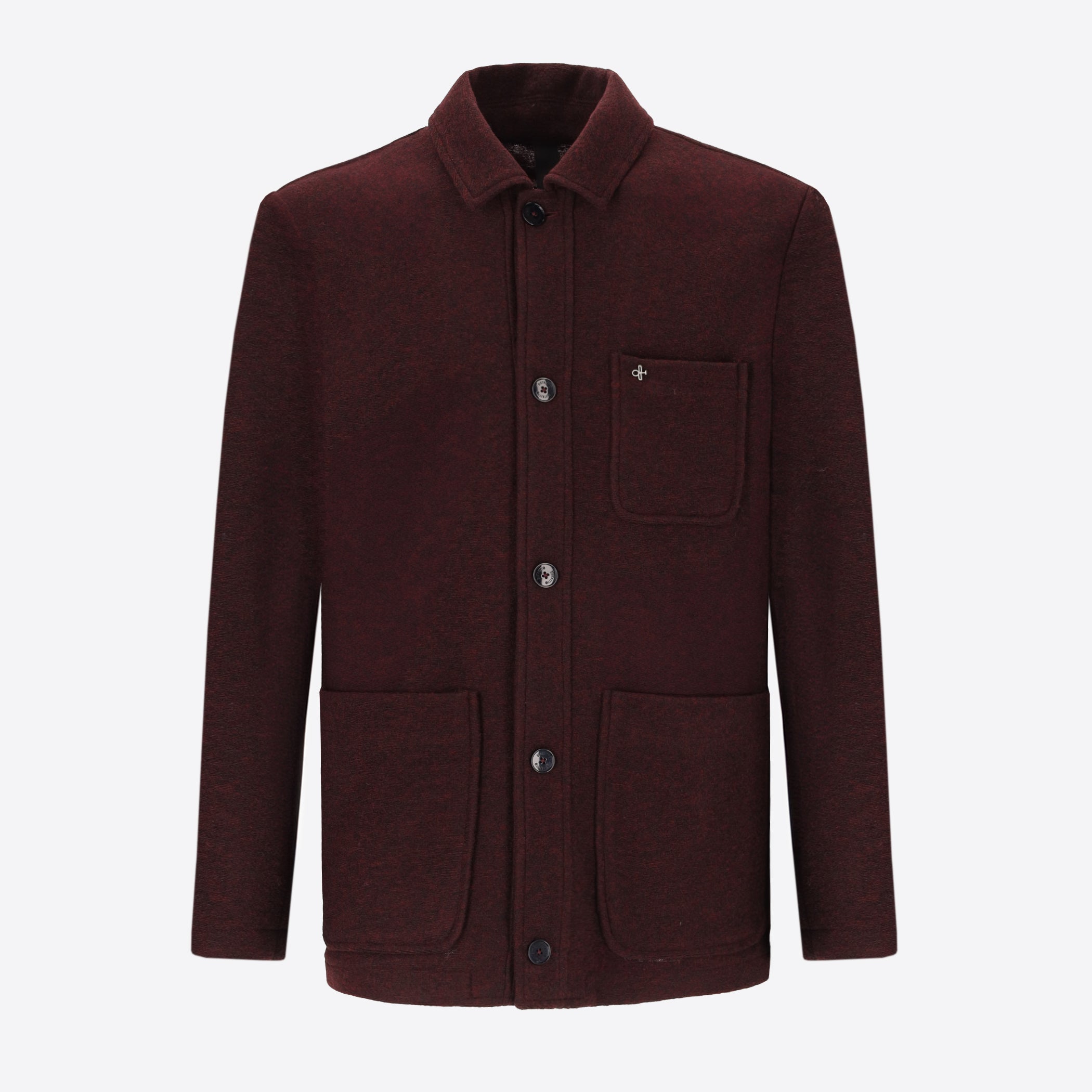 Isaia Hemdjacke Aus Uni Und Melange Wollmischung