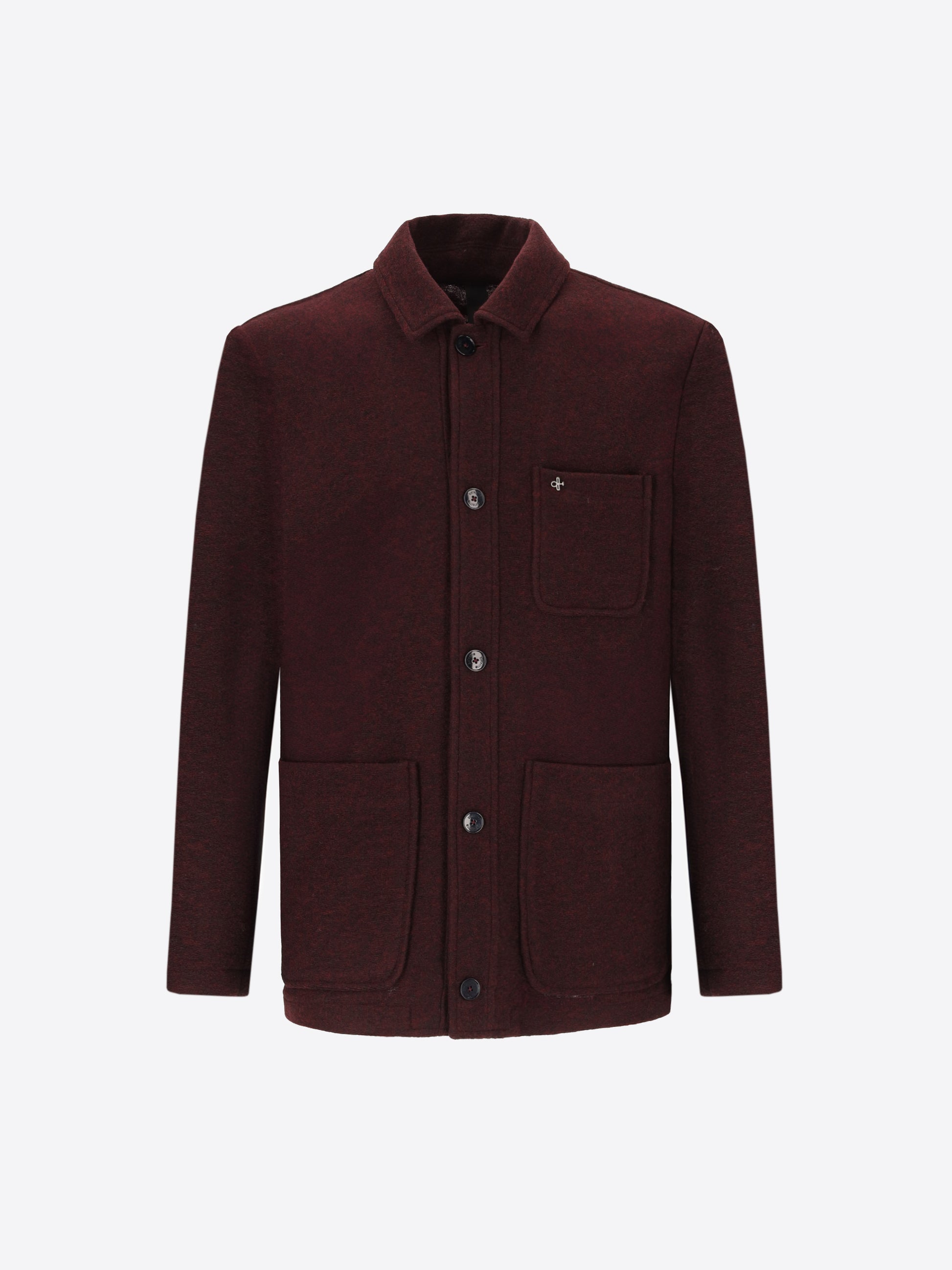 Isaia Hemdjacke Aus Uni Und Melange Wollmischung