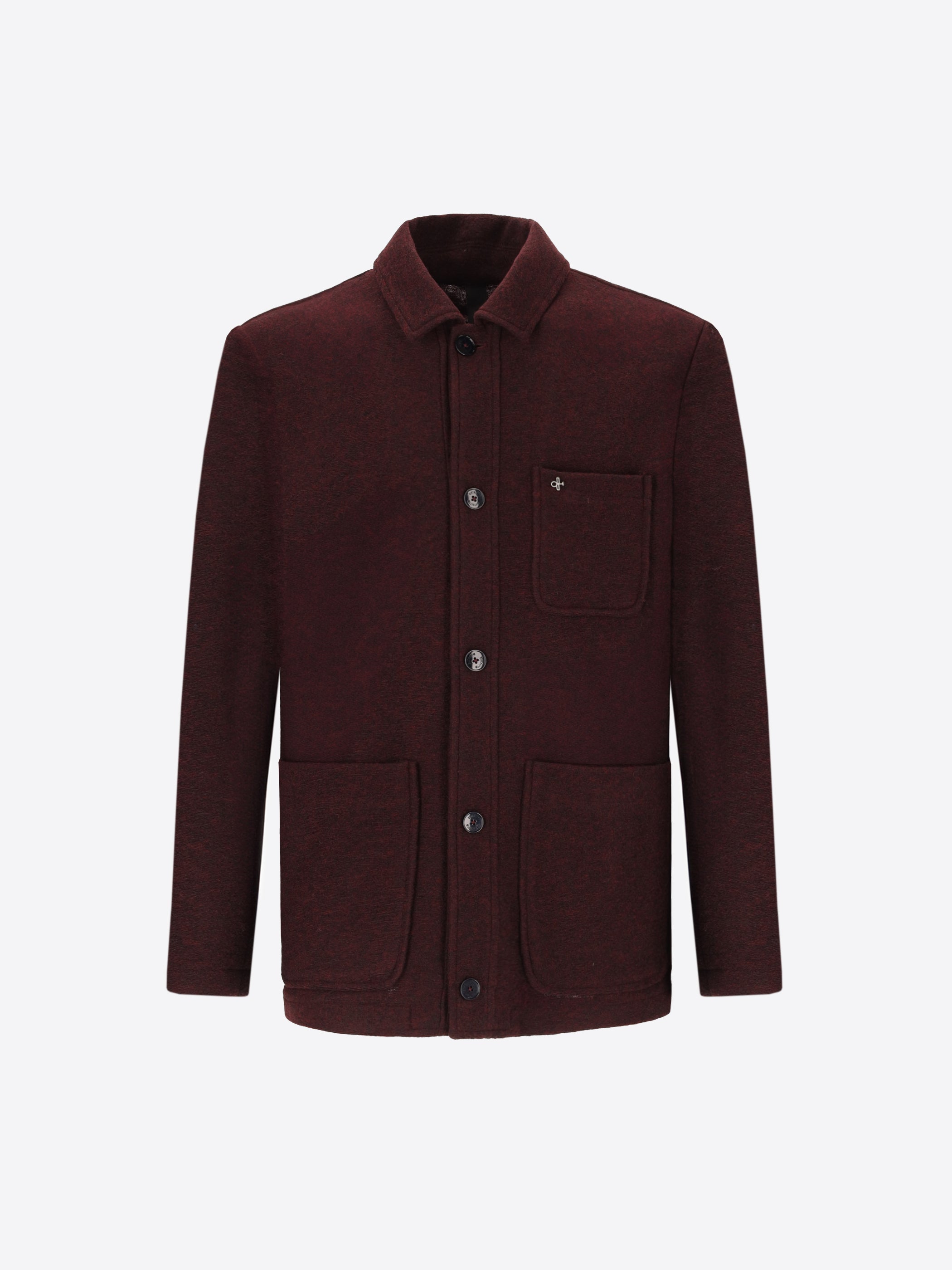 Isaia Hemdjacke Aus Uni Und Melange Wollmischung