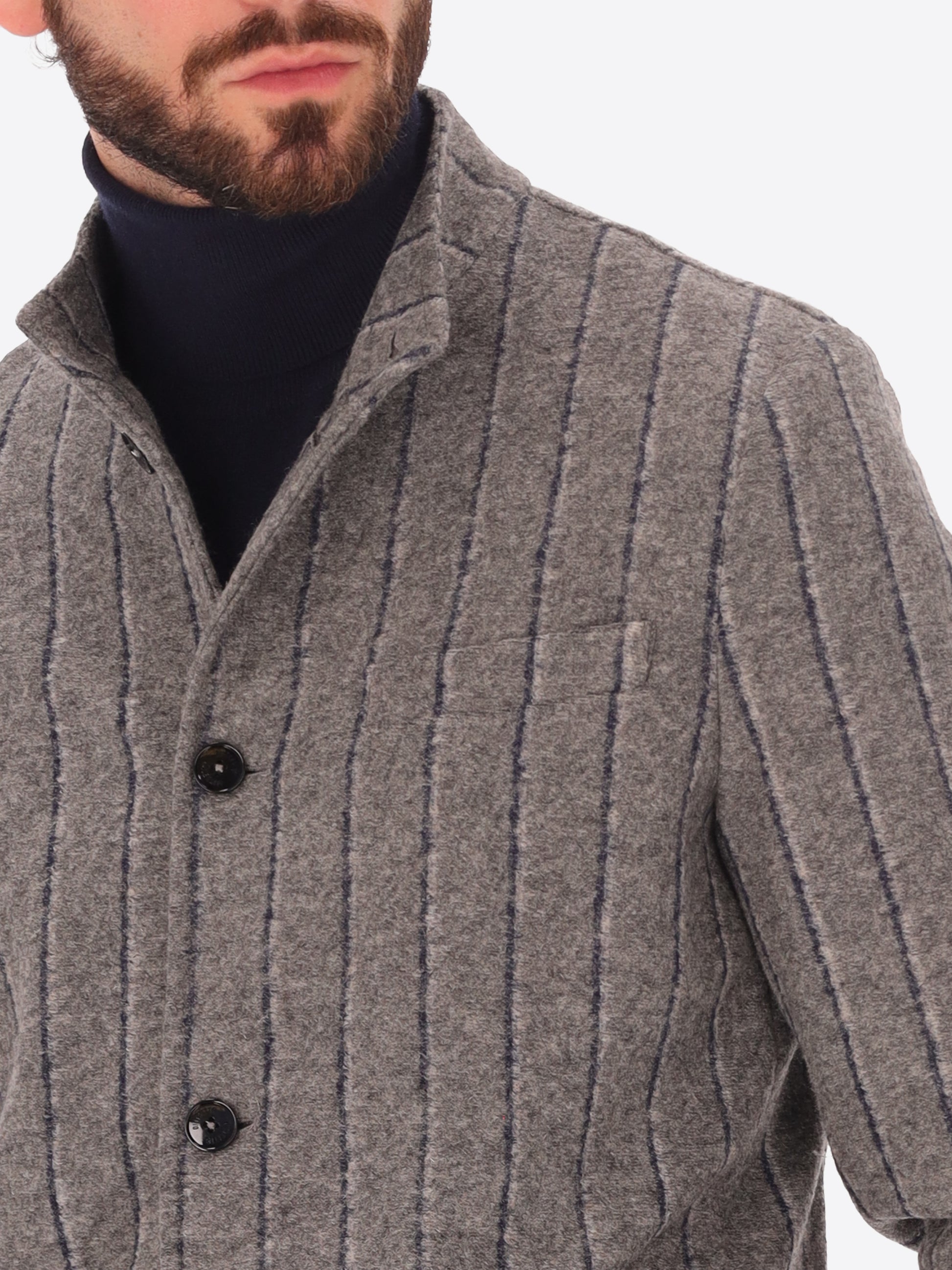 Bangor Koreakragen Jacke Mit Doppelstreifen