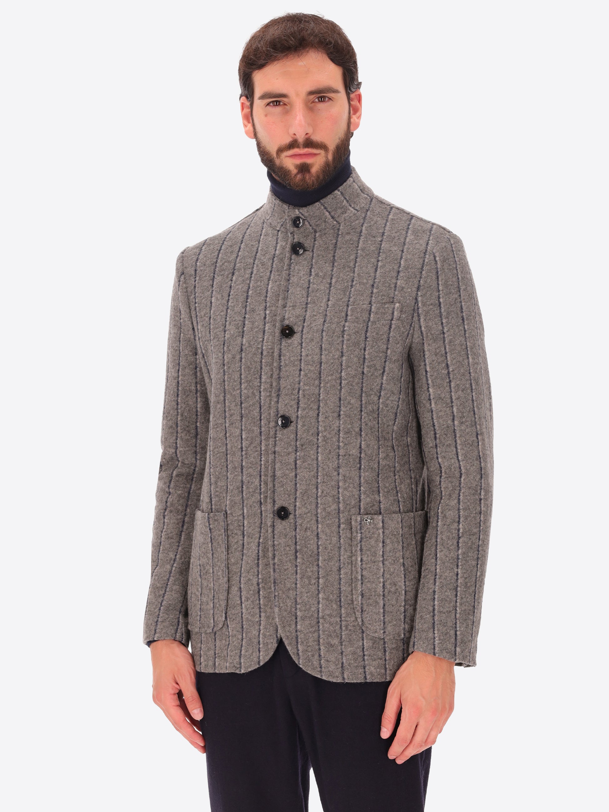 Bangor Koreakragen Jacke Mit Doppelstreifen