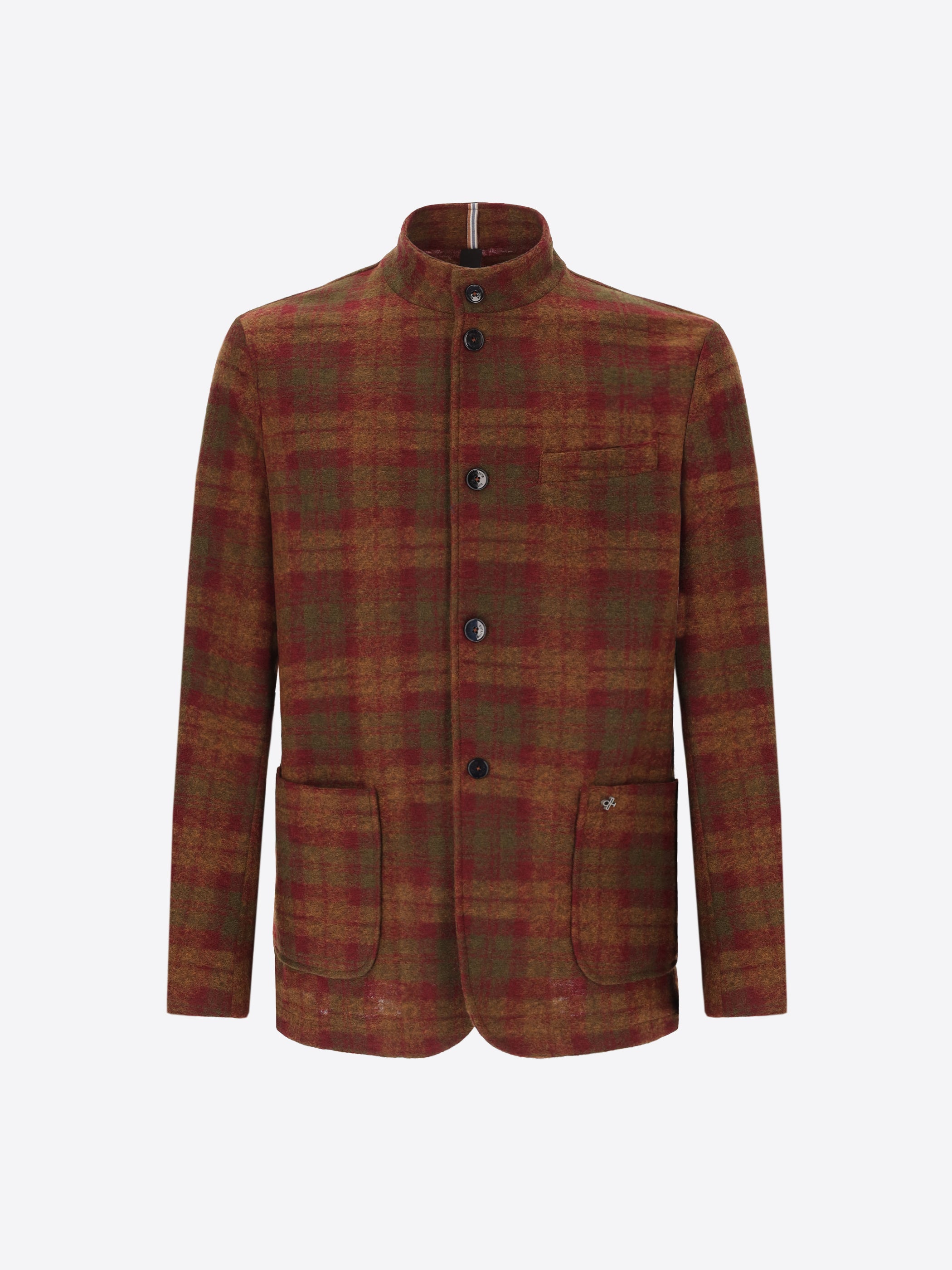Wool-Blend Coreana Jacket Belfast With Tartan Check Pattern