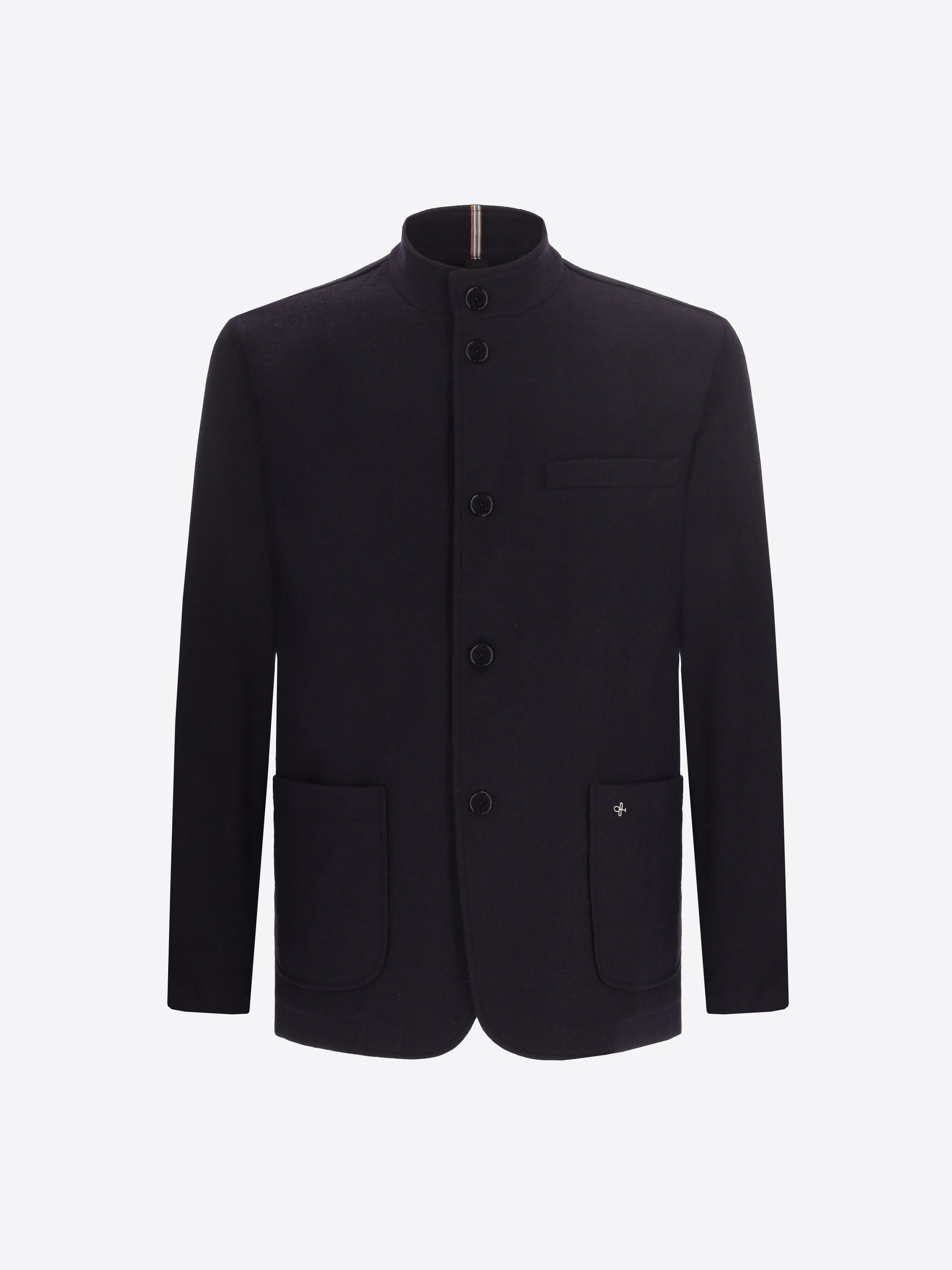 Giacca Coreana Castle in Flanella Misto Lana Melange