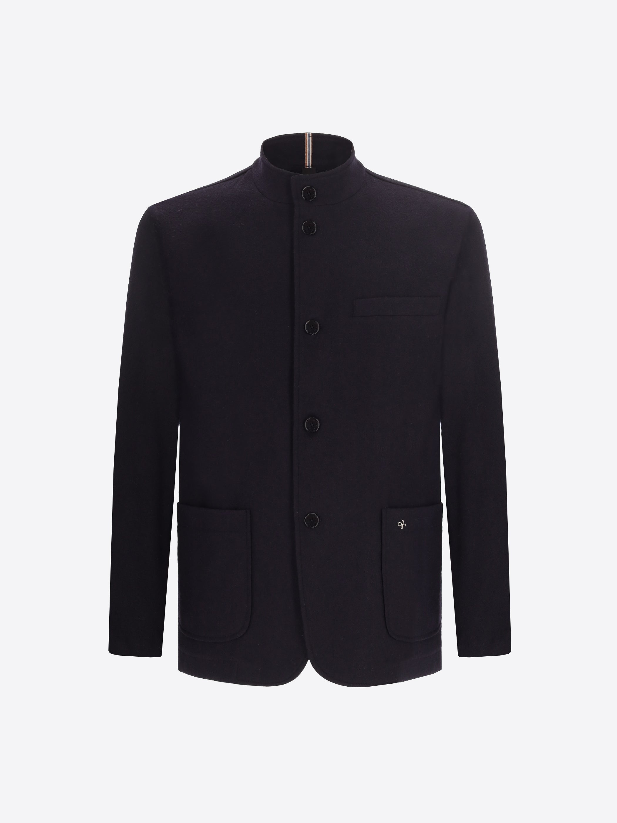 Giacca Coreana Castle in Flanella Misto Lana Melange