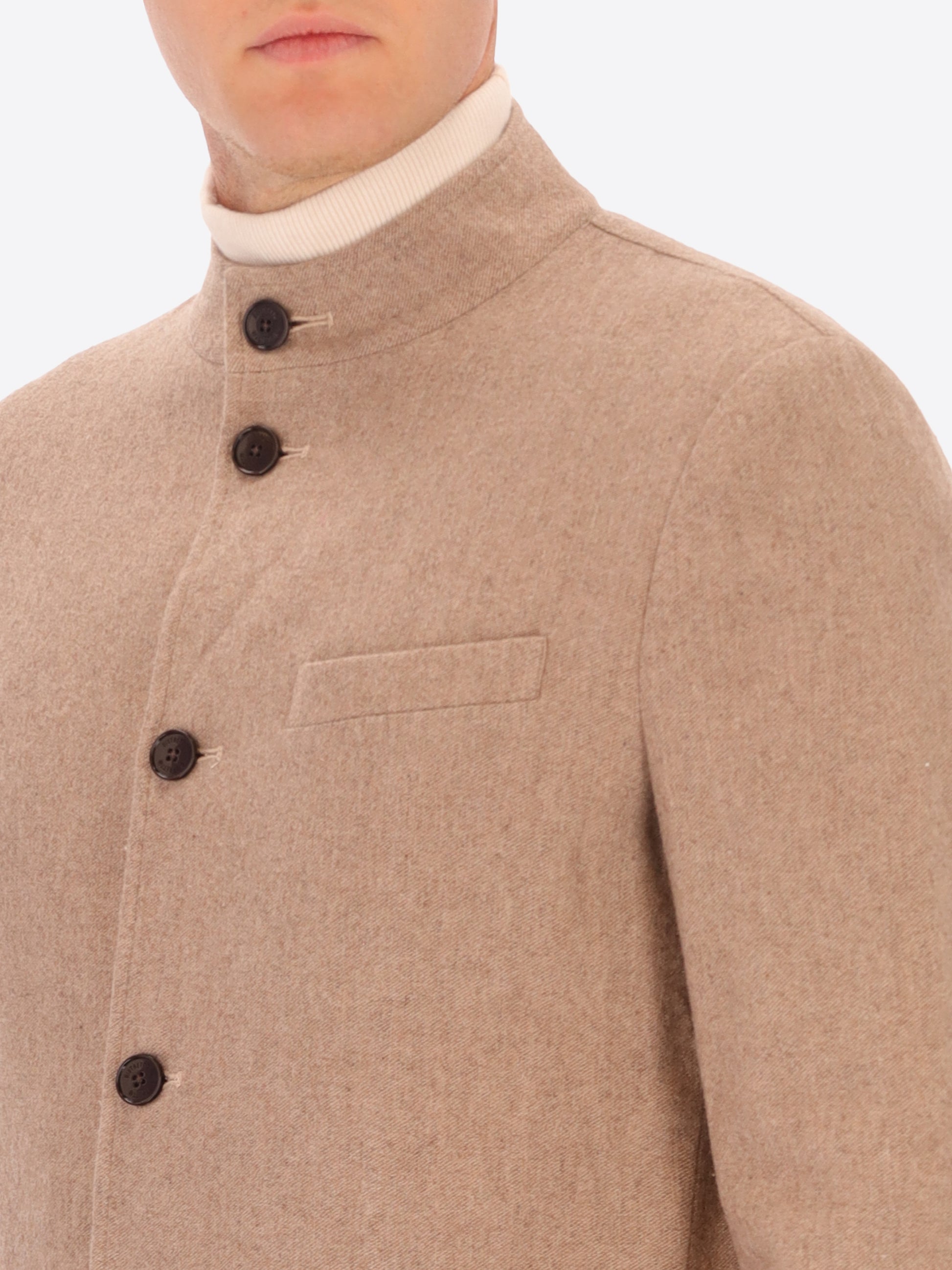 Mélange Wool Blend Flannel Coreana Jacket Castle