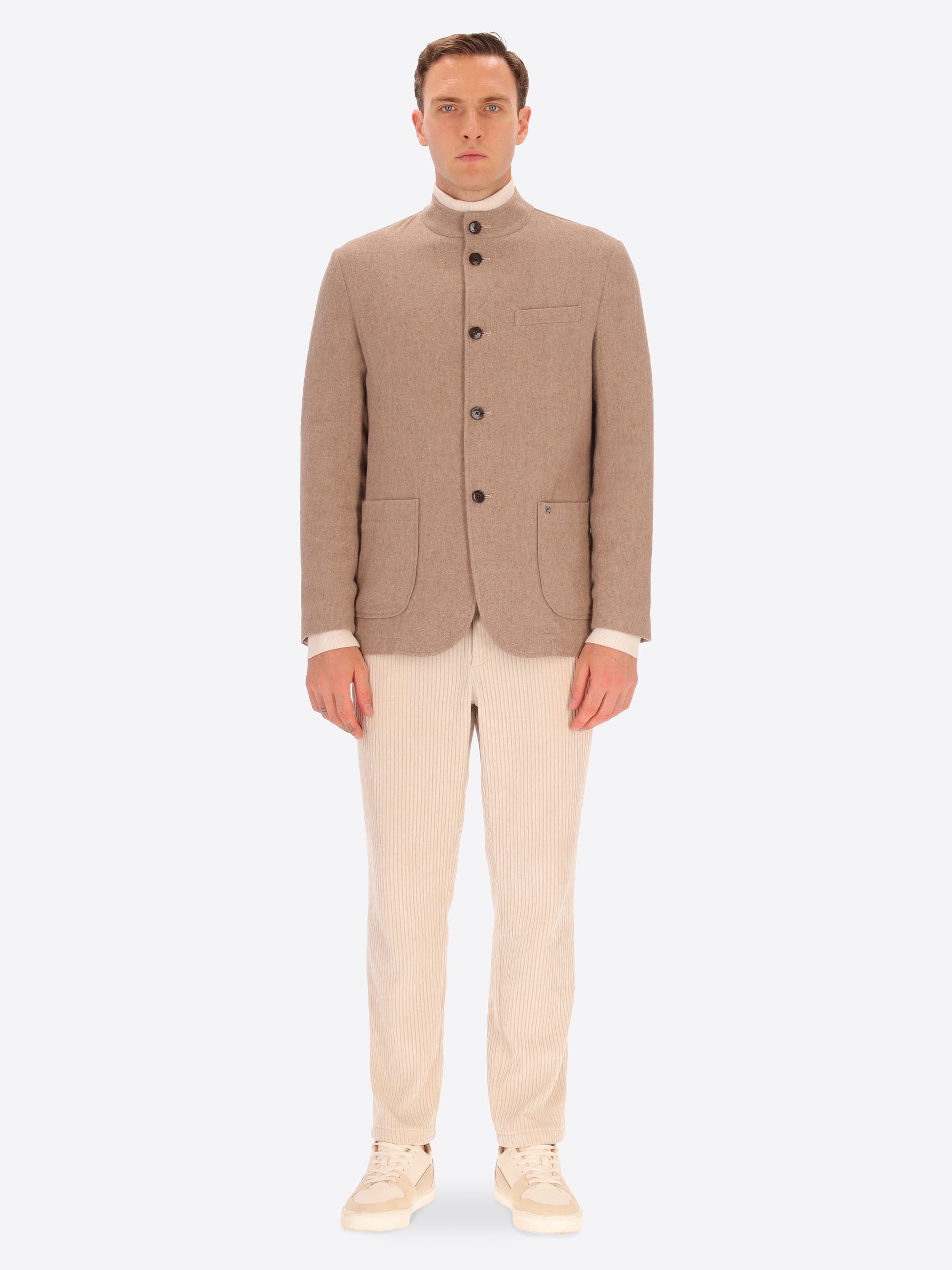 Mélange Wool Blend Flannel Coreana Jacket Castle