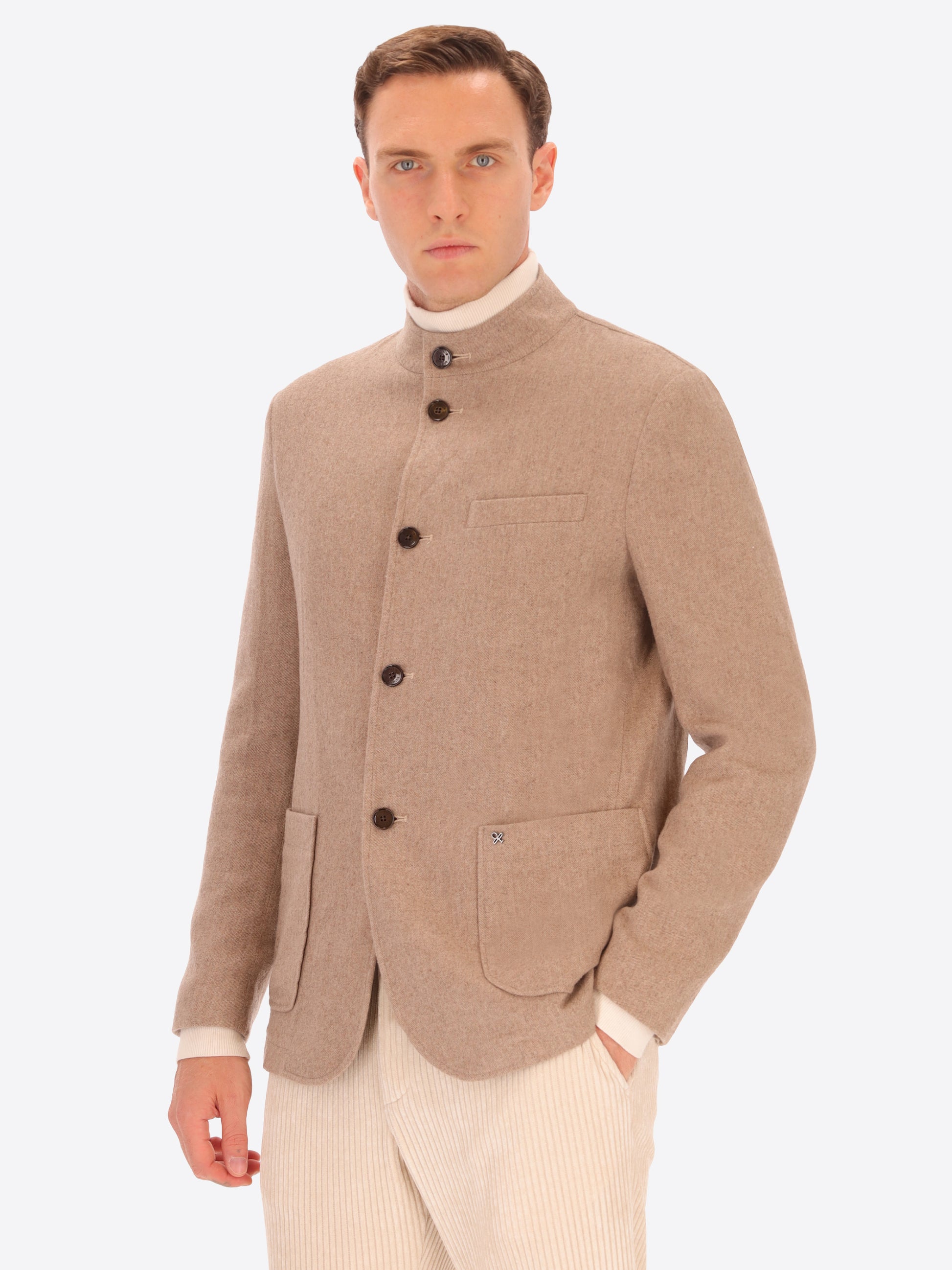 Mélange Wool Blend Flannel Coreana Jacket Castle
