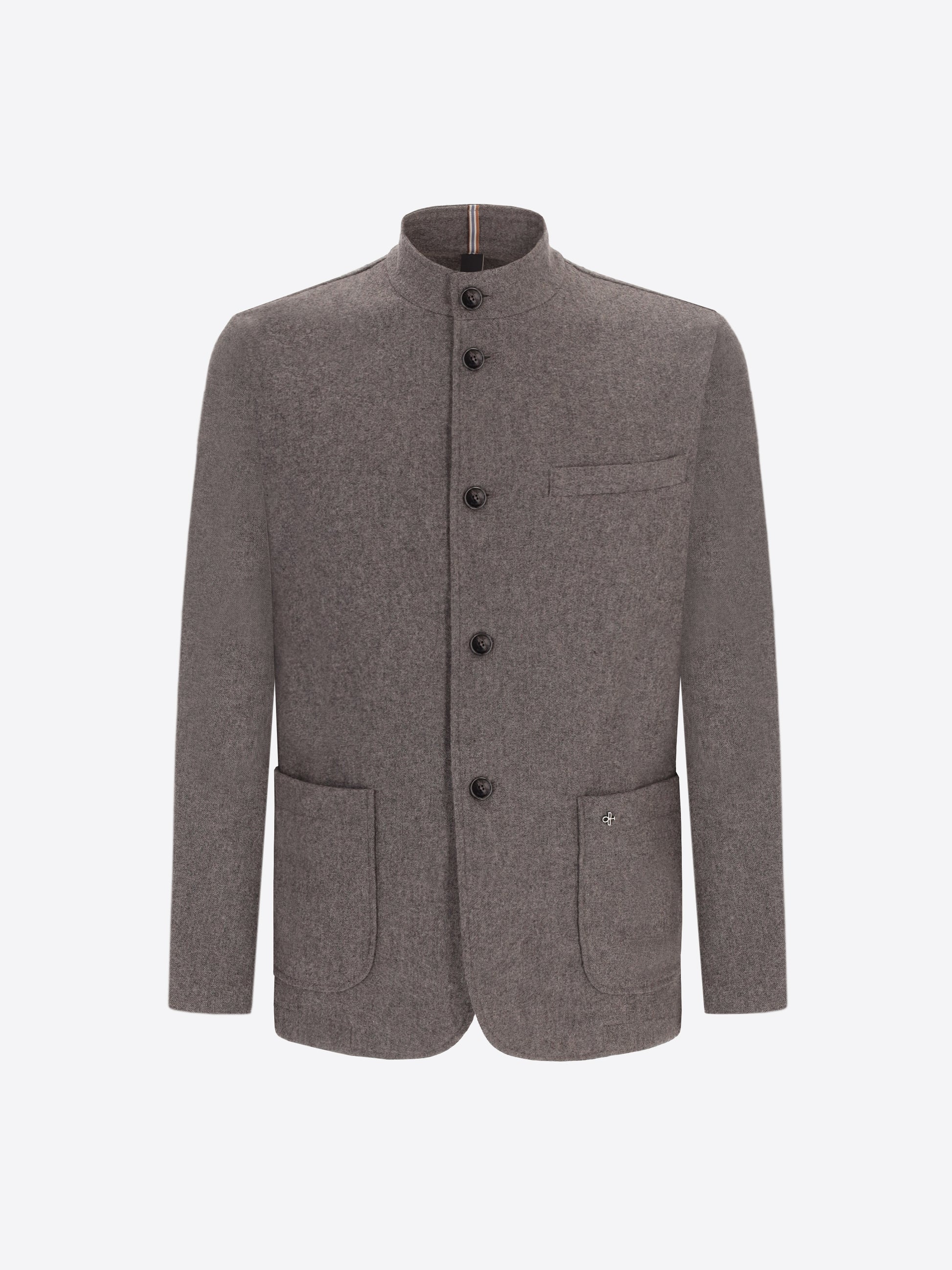 Giacca Coreana Castle in Flanella Misto Lana Melange