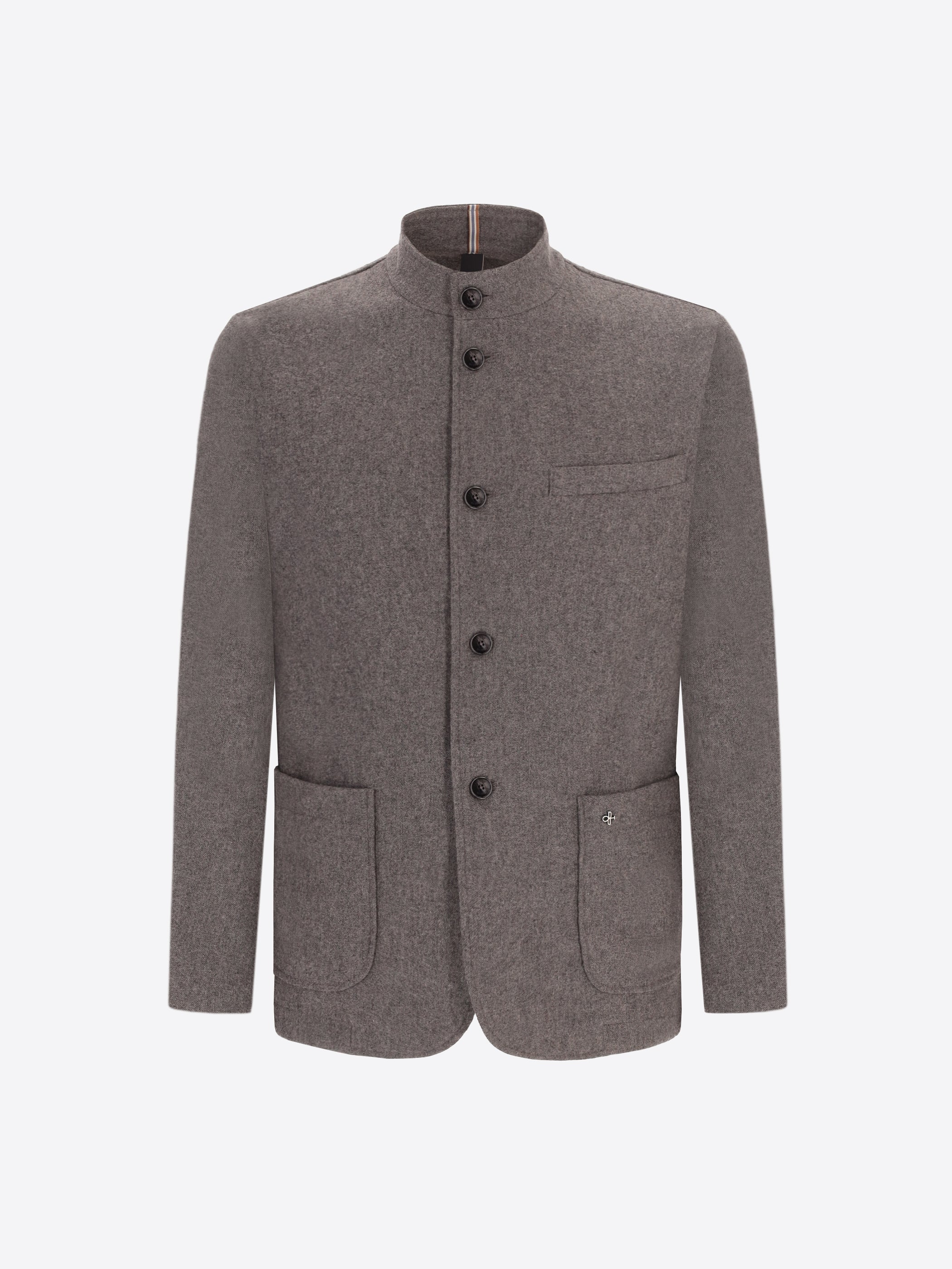 Giacca Coreana Castle in Flanella Misto Lana Melange