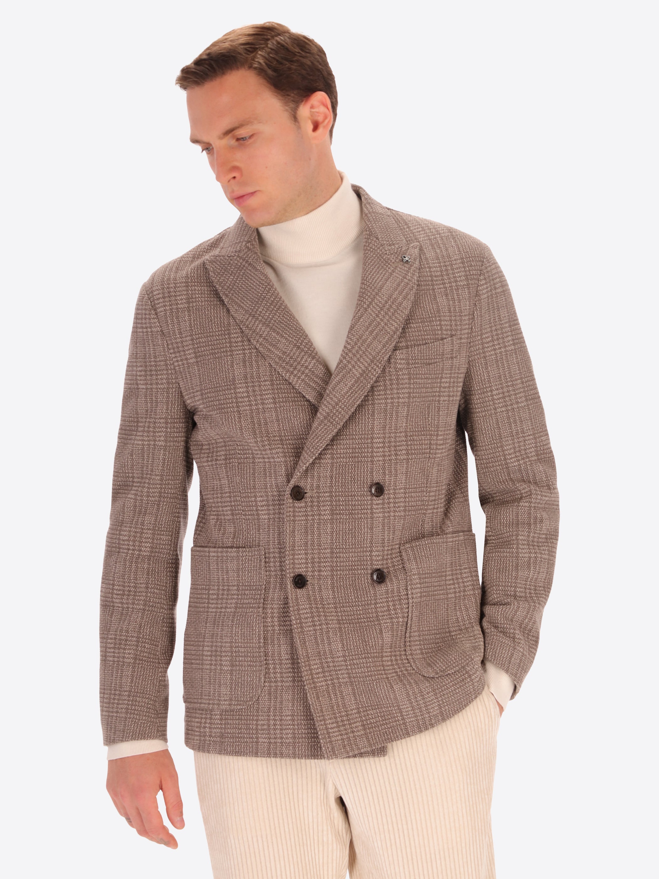 Belton Doppelreiher Jacke Aus Comfort-Knit Prince Of Wales
