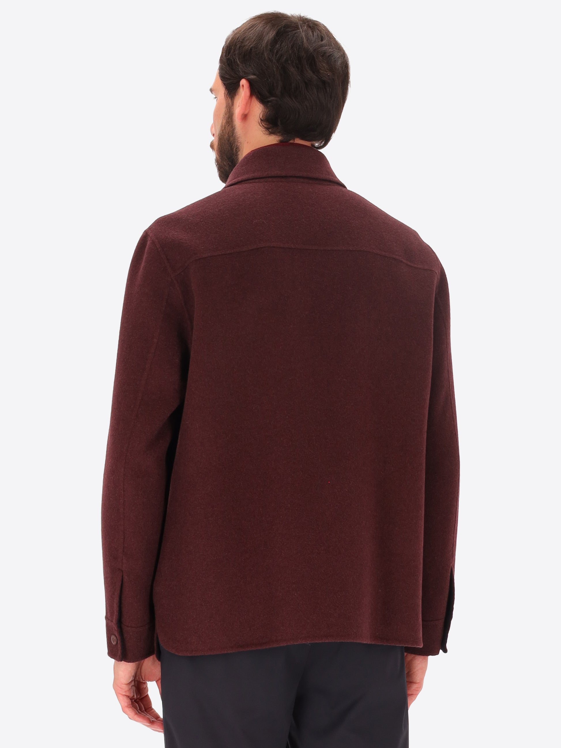 Giacca Camicia Edinburgh In Tessuto Double Misto Lana