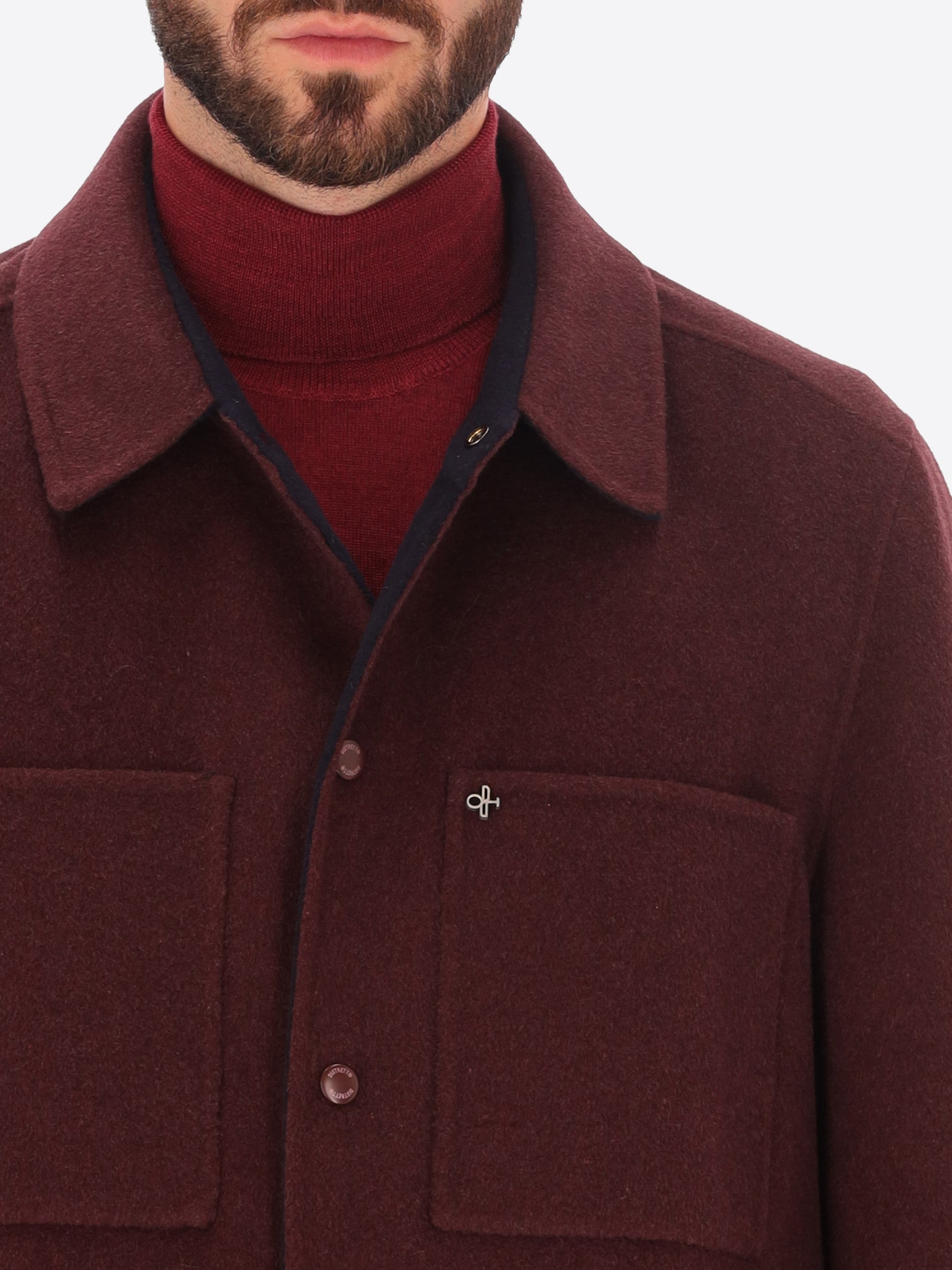 Giacca Camicia Edinburgh In Tessuto Double Misto Lana