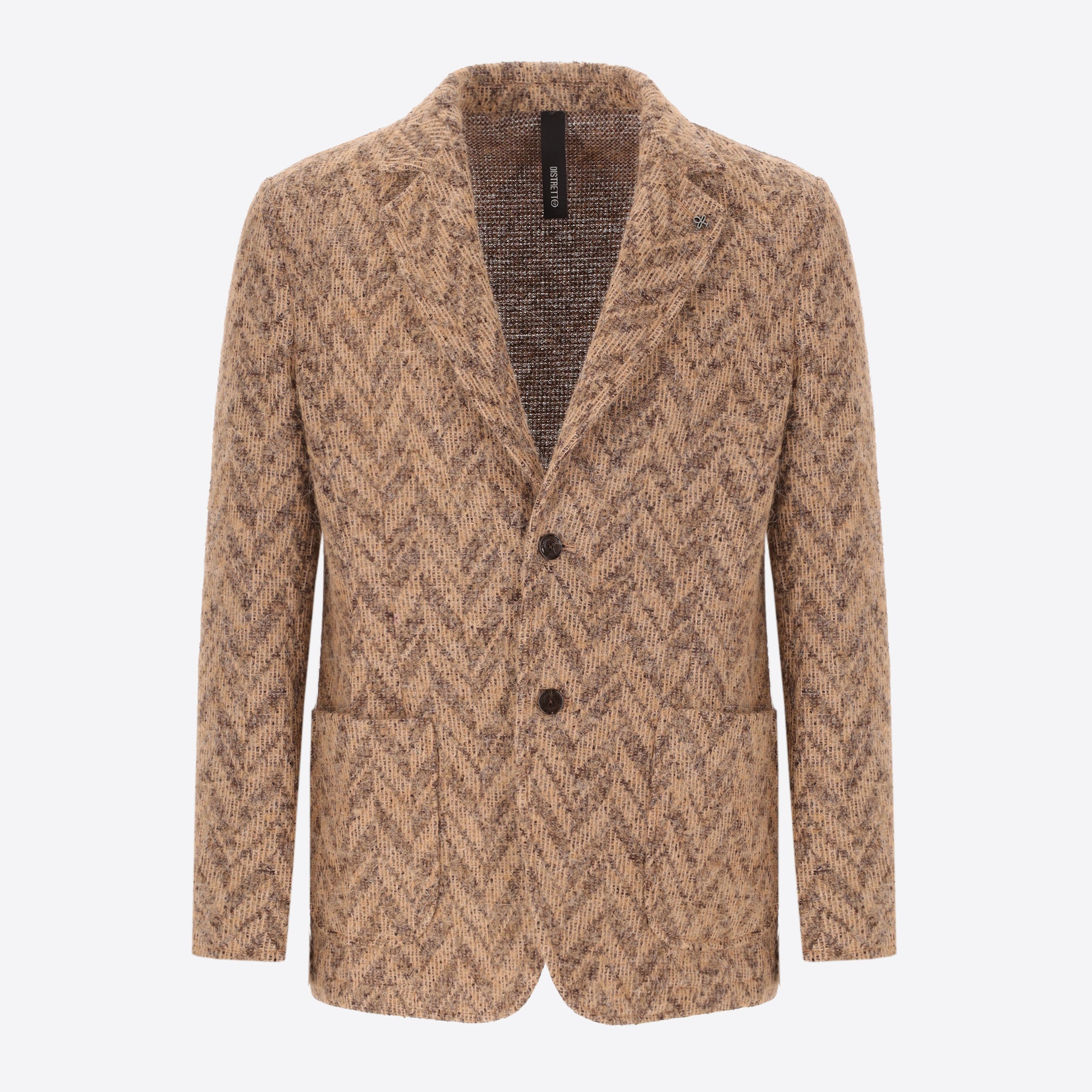 Abbey Jerseyjacke mit Strickoptik und Fischgrätmuster