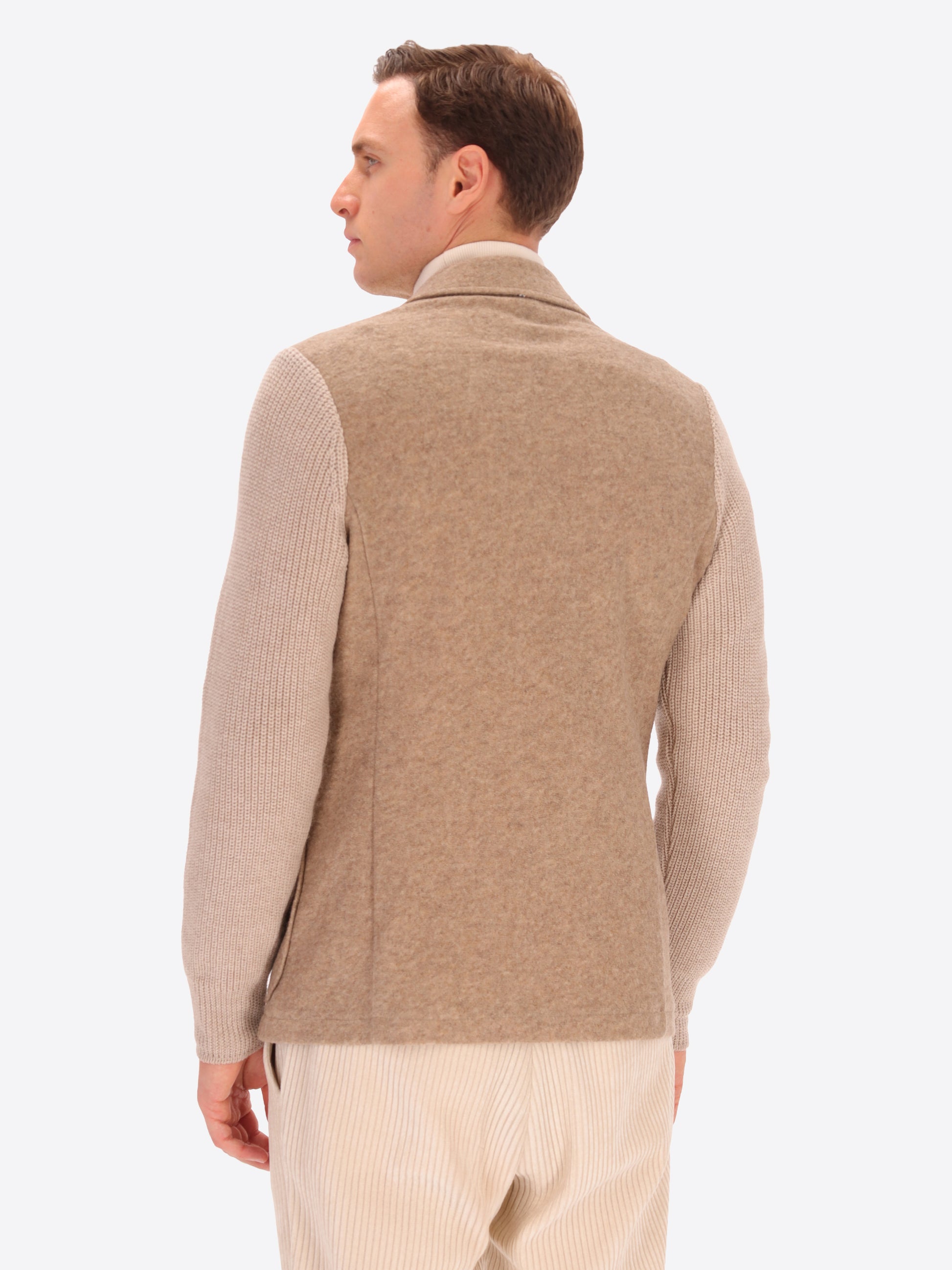 Wool Blend Knitted-Sleeves Jacket Regent