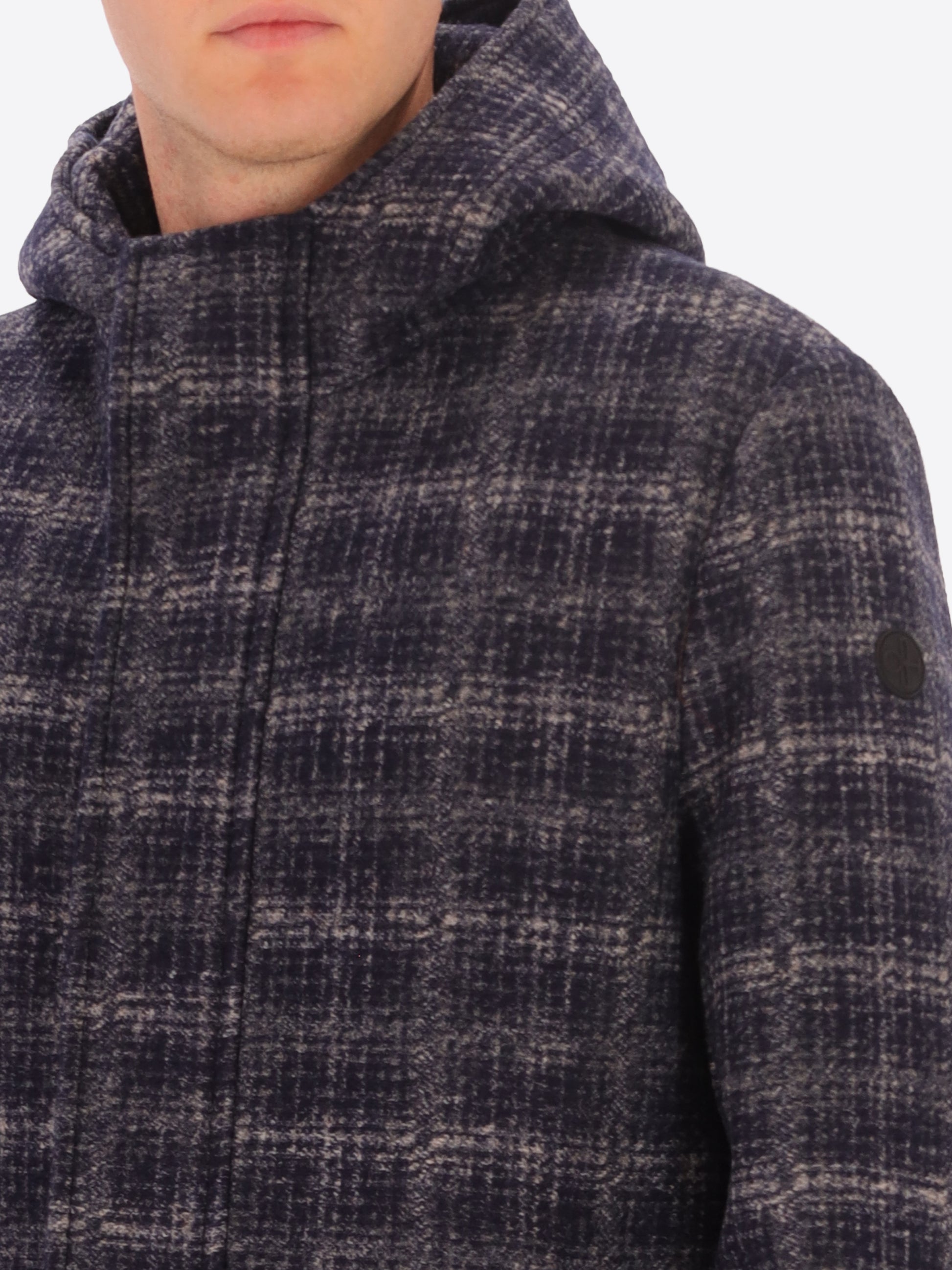 Leeds Parka aus Walkwolle mit Tartanmuster