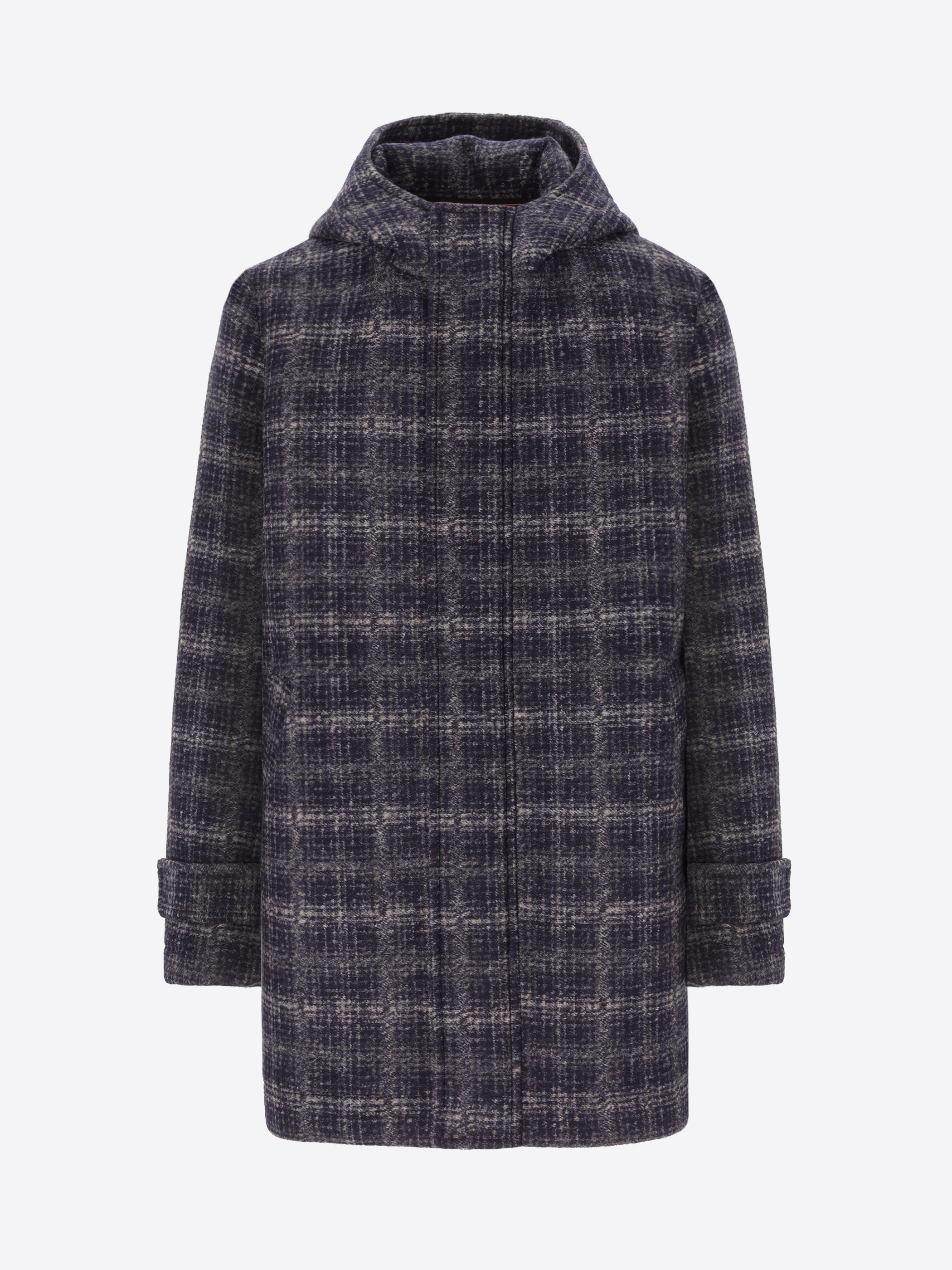 Parka Leeds in Lana Cotta con Disegno Tartan