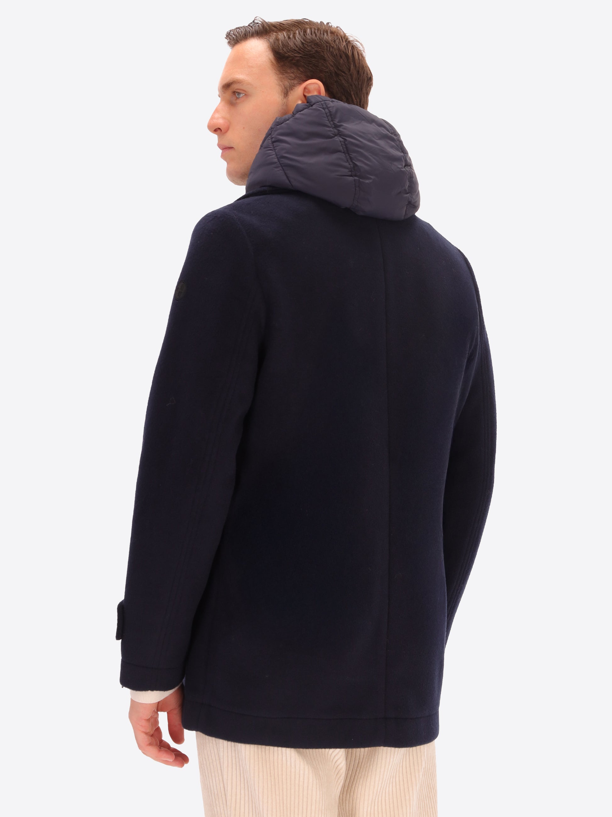 Manchester Peacoat aus Superkomfort-Wollmischgewebe mit Abnehmbarem Kapuzen-Einsatz