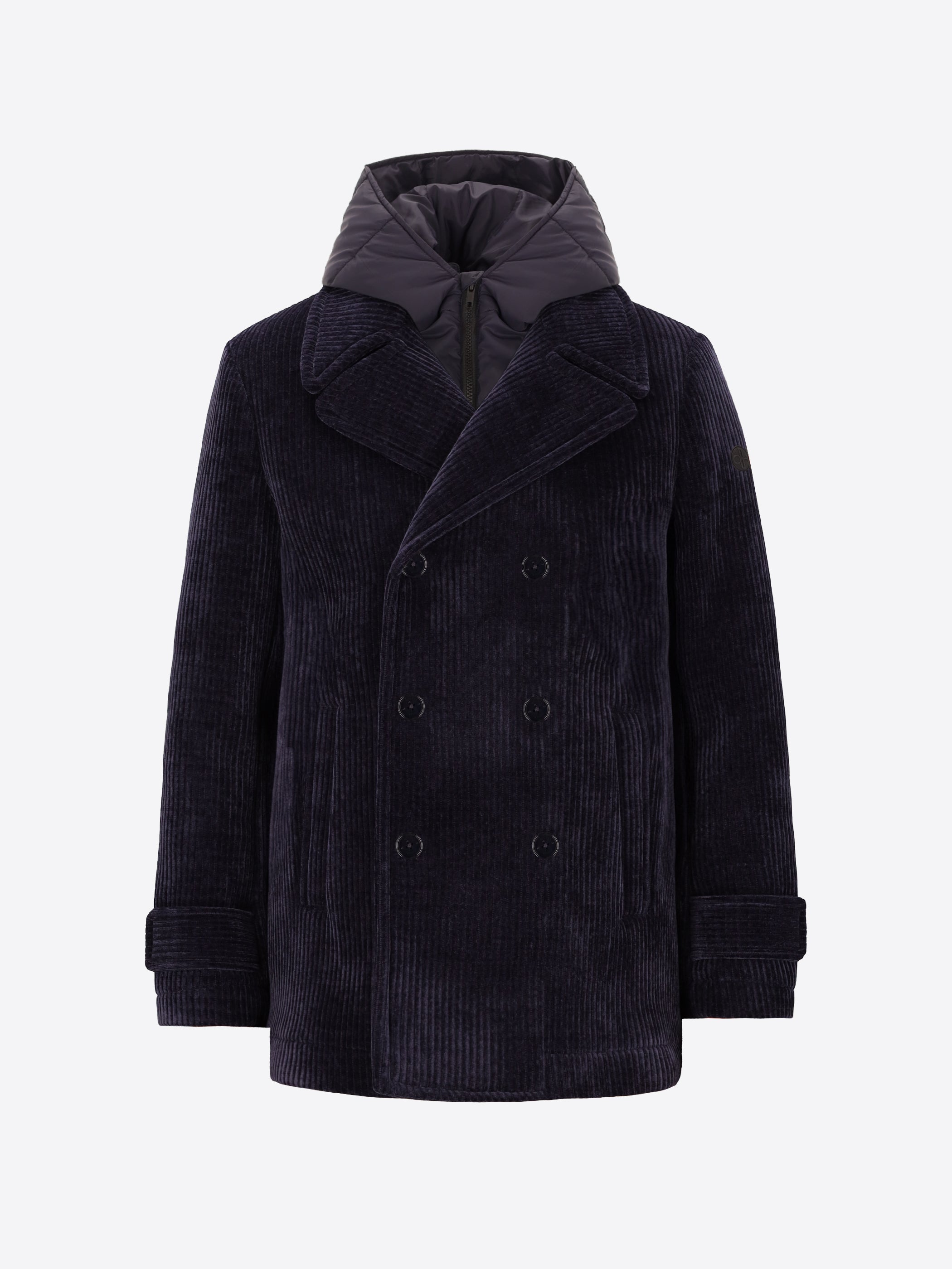 Peacoat Alba in Velluto a Costa Francese con Cappuccio Staccabile