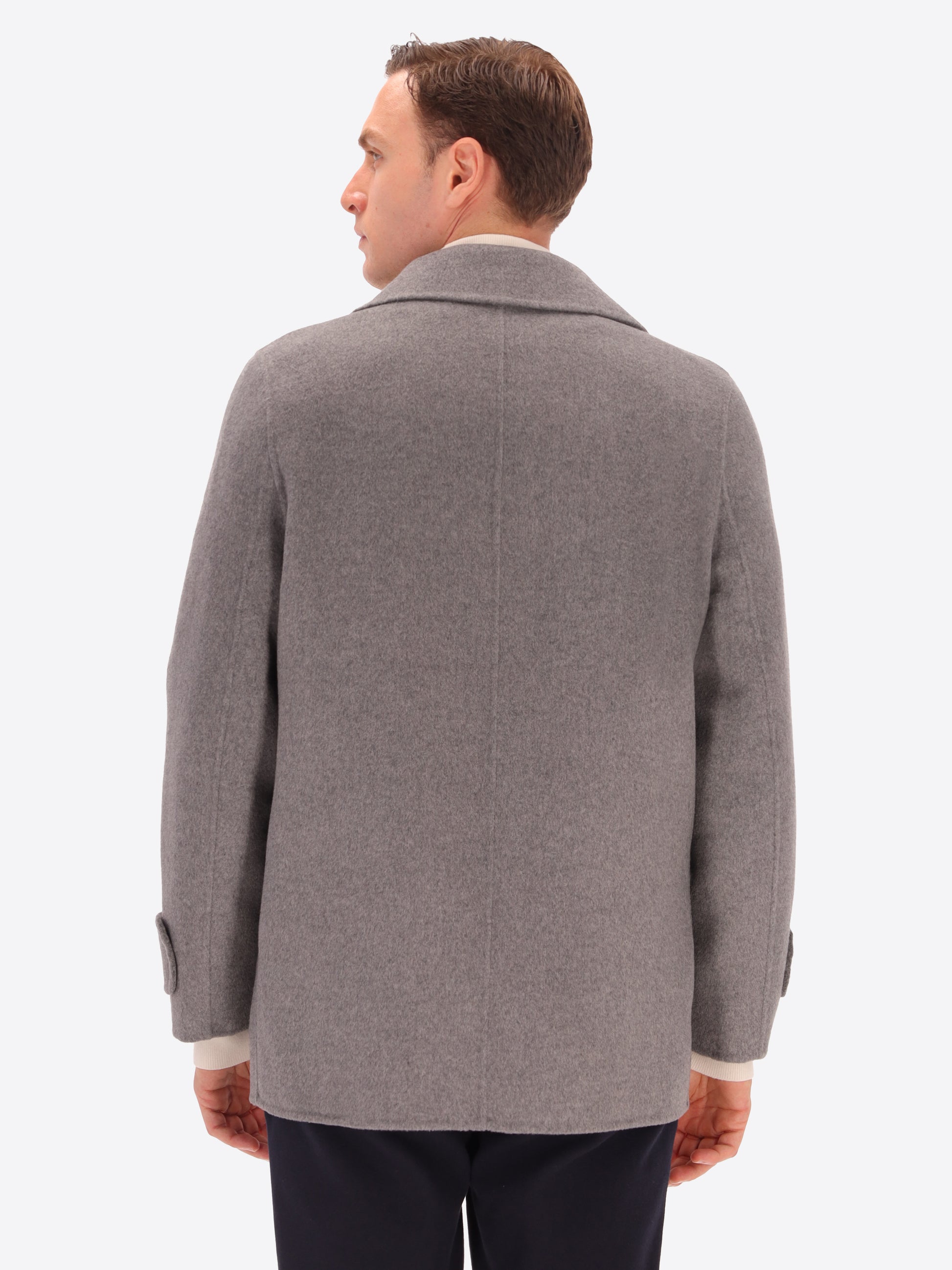 Double Breasted Wool Blend Peacoat Essex