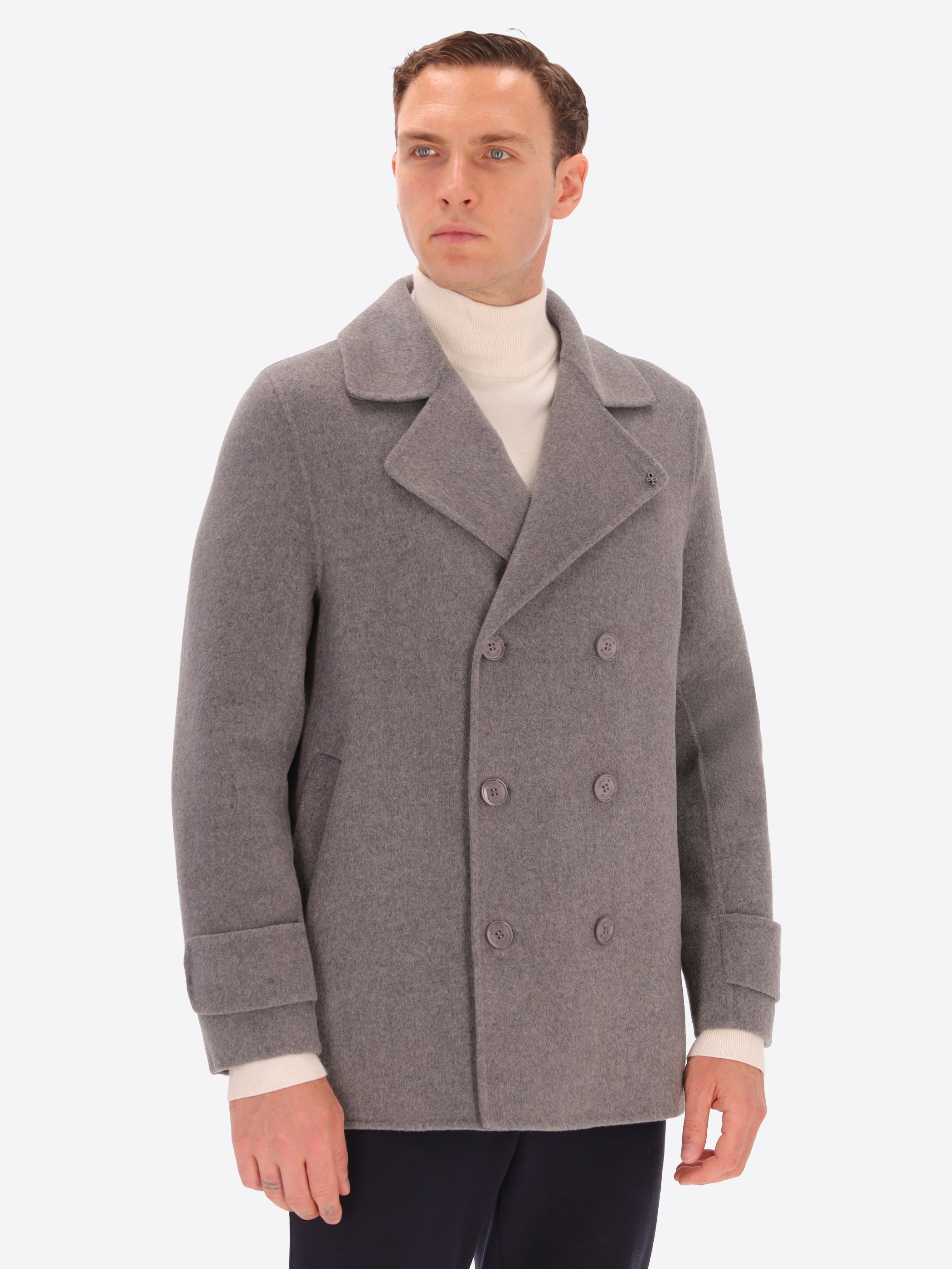 Double Breasted Wool Blend Peacoat Essex