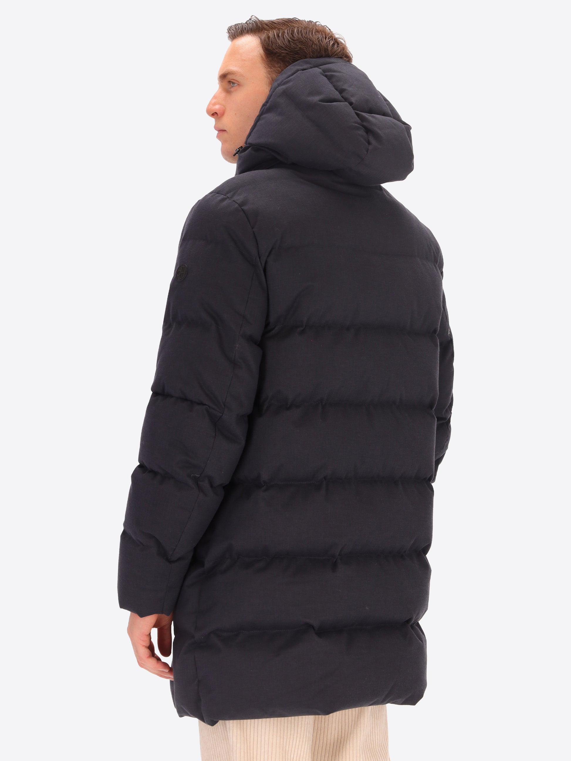 Glasgow Parka aus Technischem Mikro-Fischgrätmuster mit Thermoregulierender Wattierung