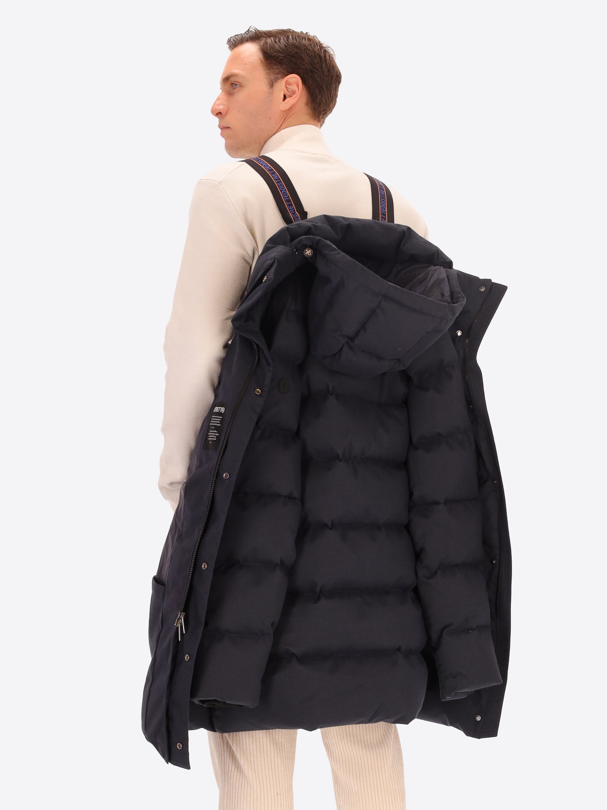 Glasgow Parka aus Technischem Mikro-Fischgrätmuster mit Thermoregulierender Wattierung