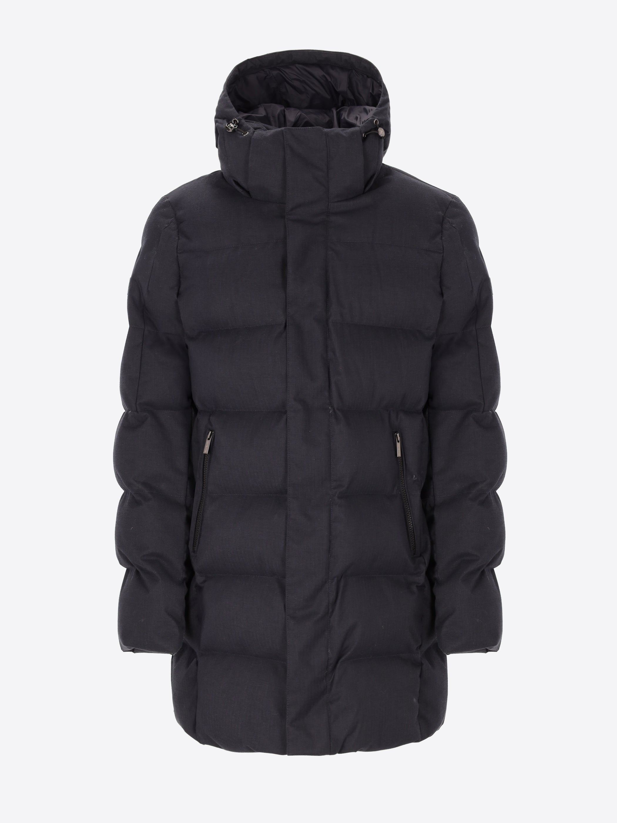 Parka Glasgow in Tessuto Tecnico con Pattern in Micro Resca e Imbottitura Termoregolante