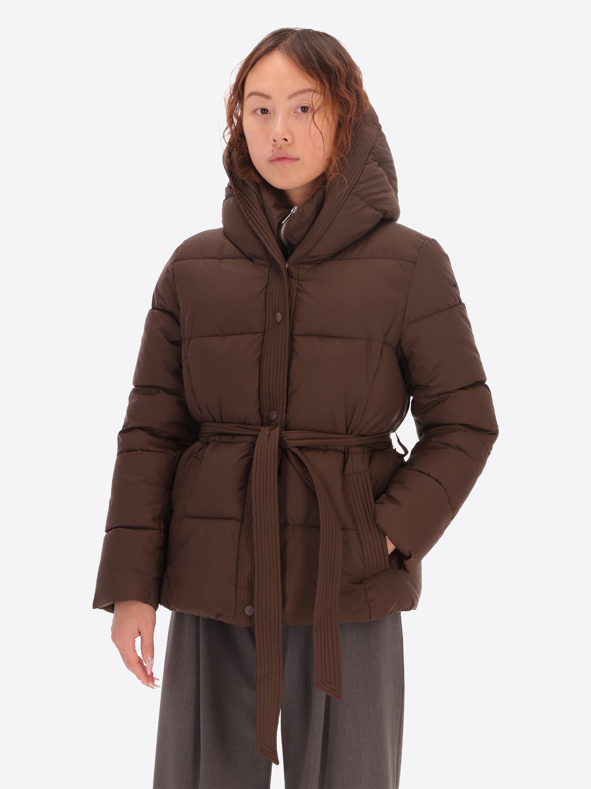 Puffer Jacket Vienna with Belt and Hood