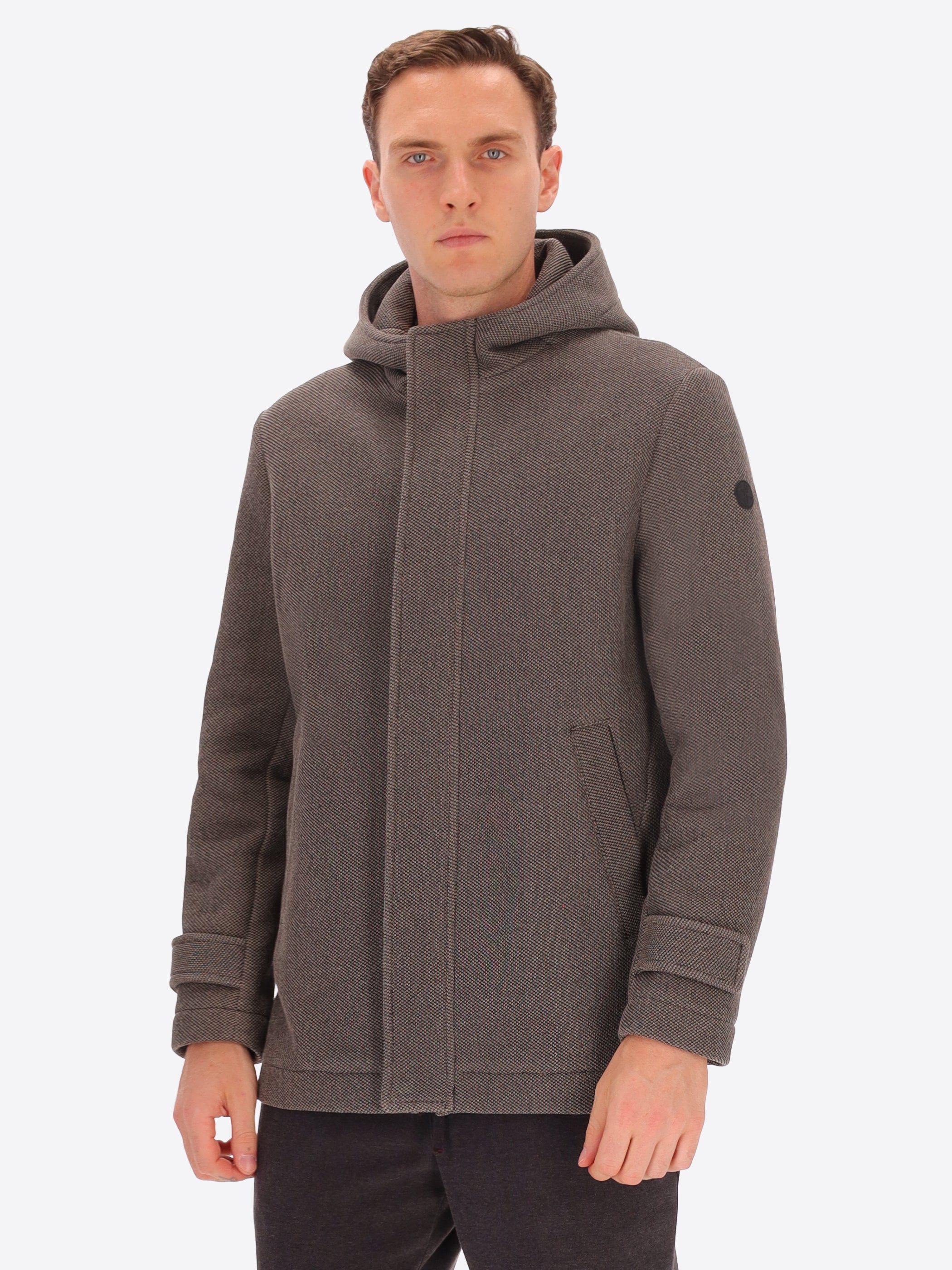 Stretch Micro-Piquet Technical Fabric Hooded Jacket Cruise