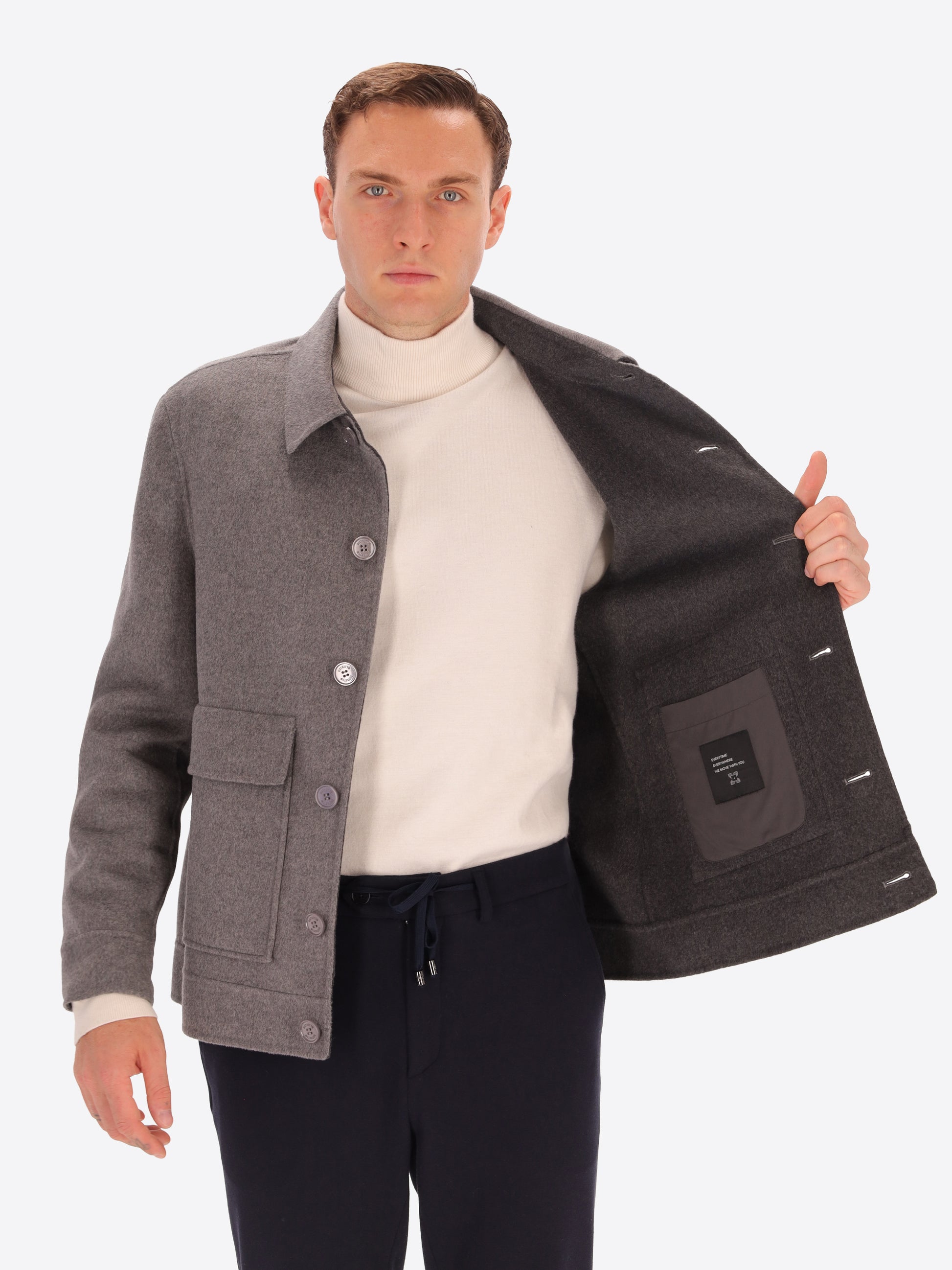 Double Wool Blend Aviator Jacket Edinburgh